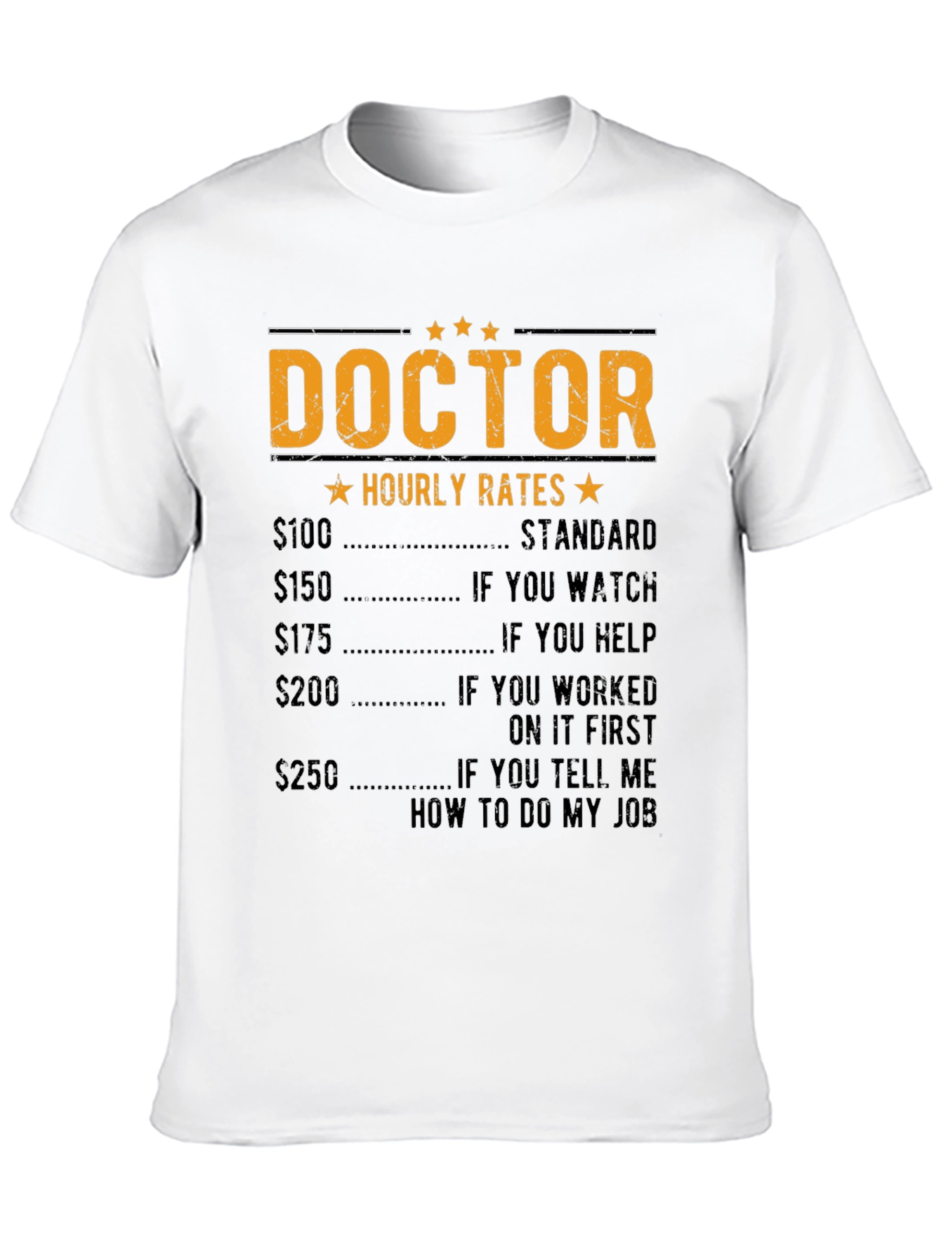 Black Doctor Hourly Rate Funny T-Shirt view 10