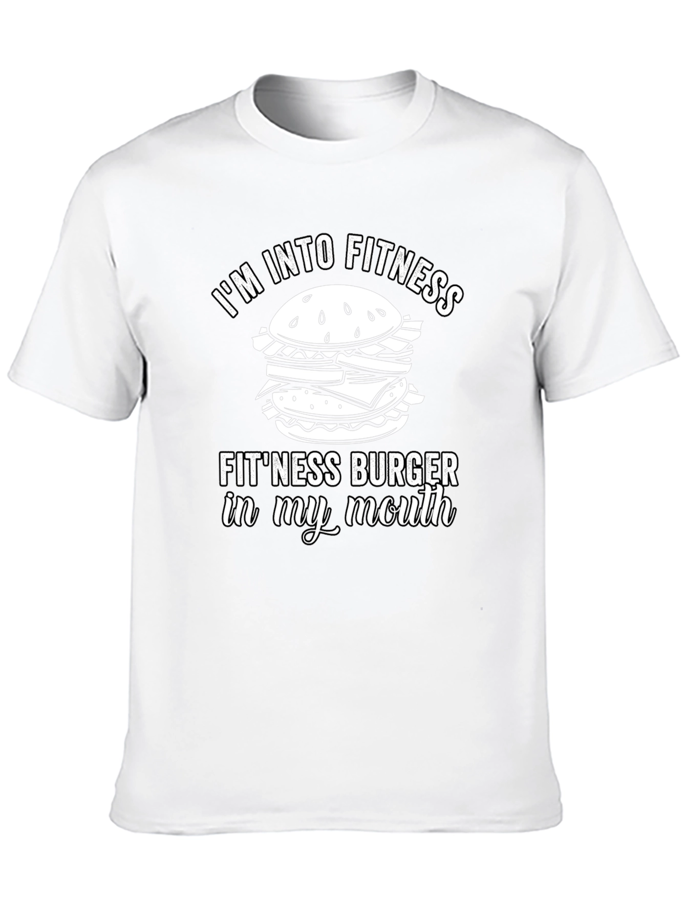 Black Fitness Burger T-Shirt - Funny Gym Workout Tee view 10