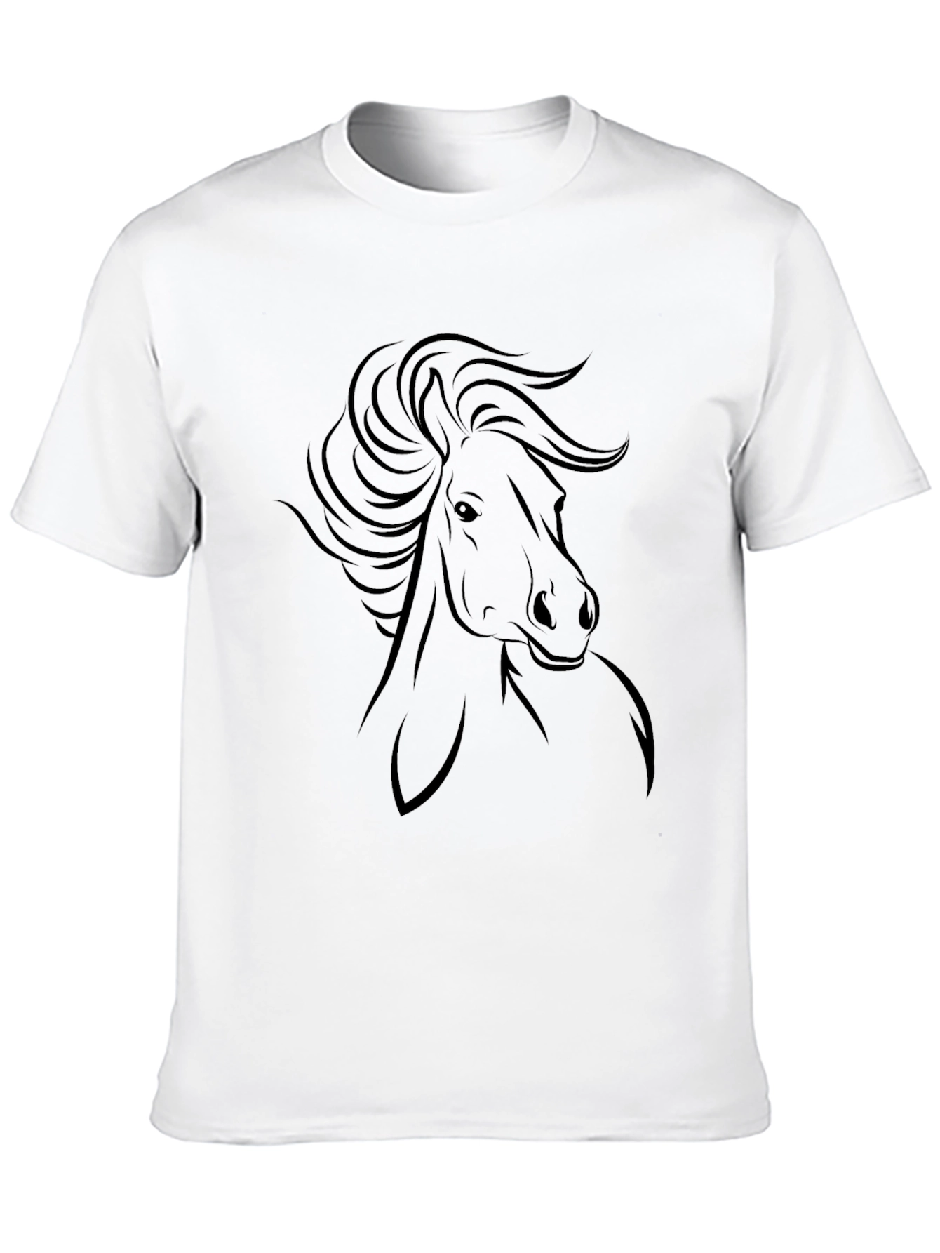 Black Horse Graphic Print Crew Neck T-Shirt view 10