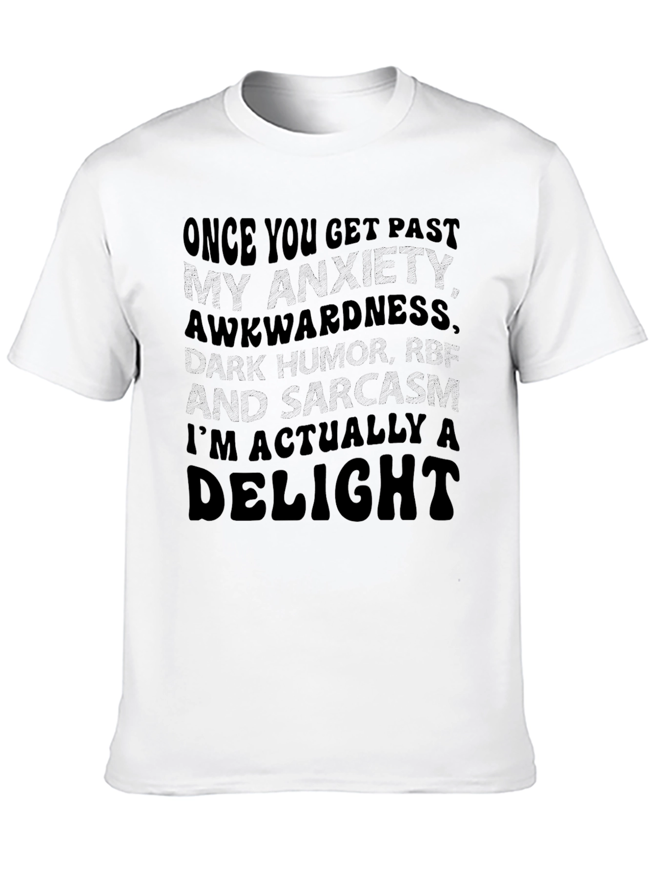 Black Anxiety Sarcasm Delight T-Shirt view 10
