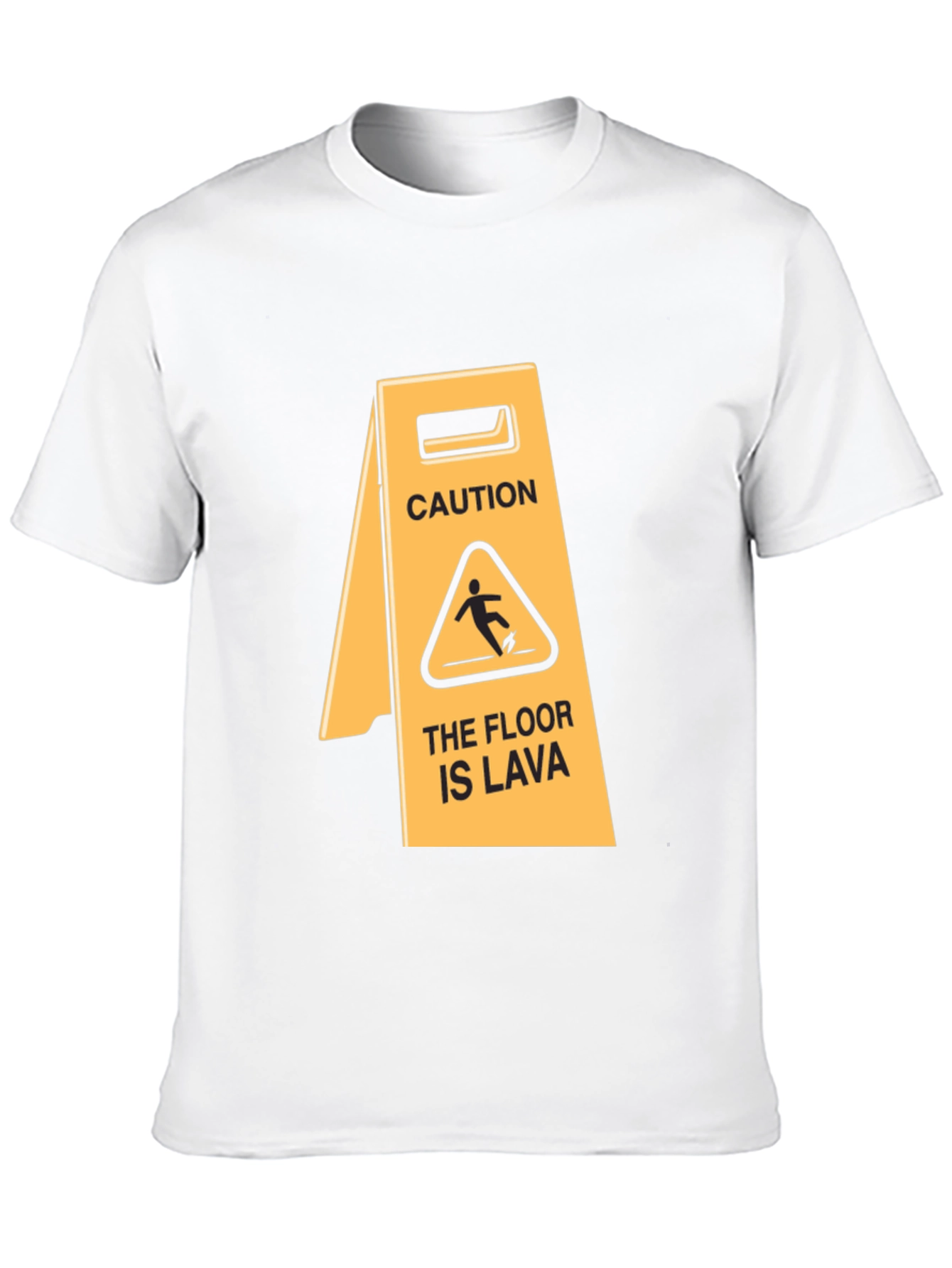 Black Caution: The Floor is Lava T-Shirt view 10