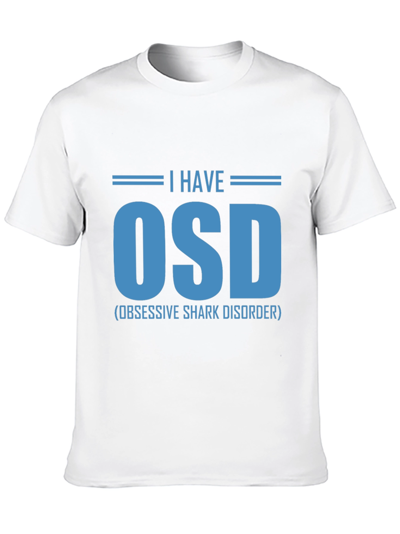 Black Obsessive Shark Disorder T-Shirt, Funny OSD Tee view 10
