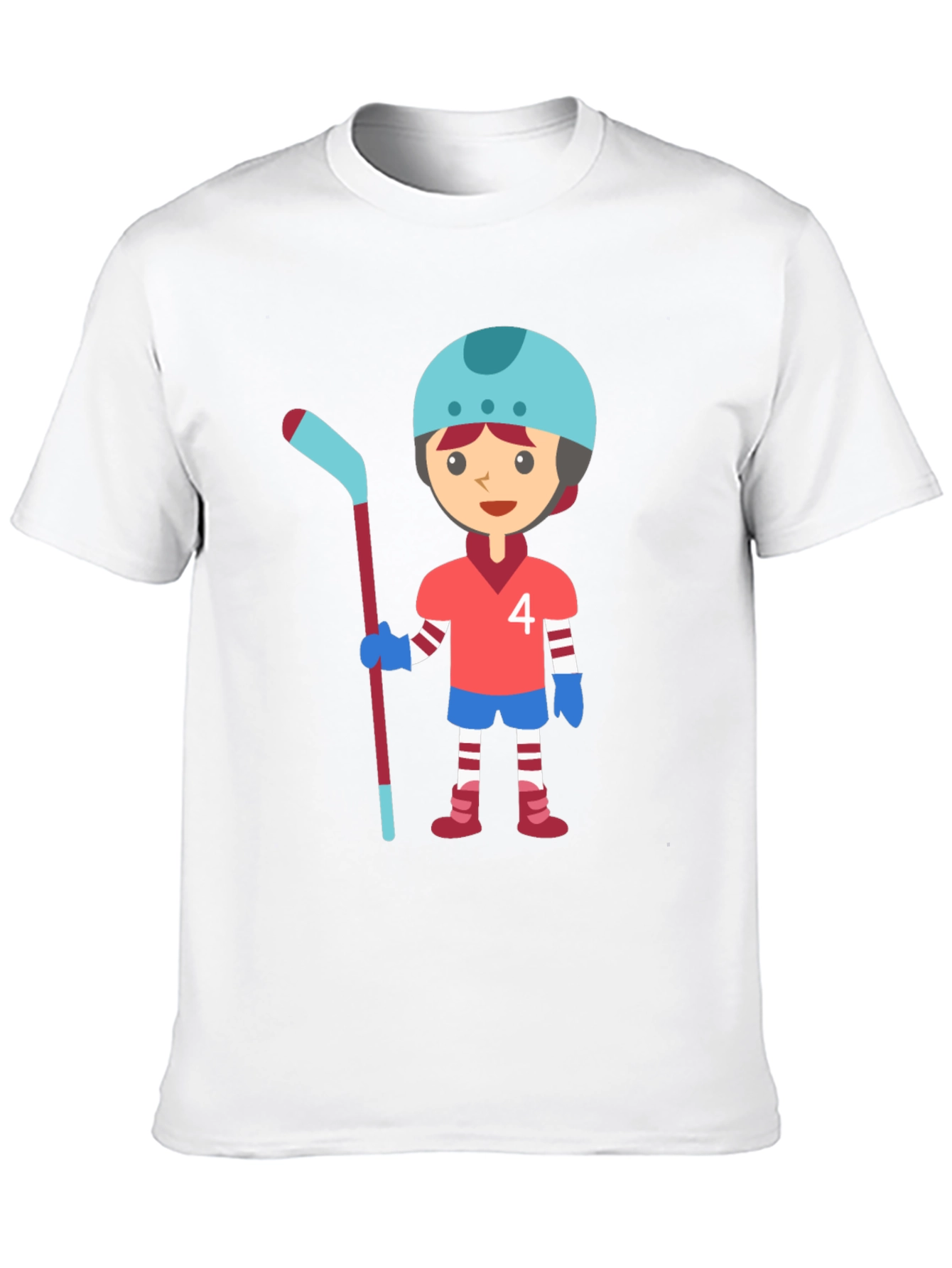 Black Cartoon Hockey Player Graphic T-Shirt view 10