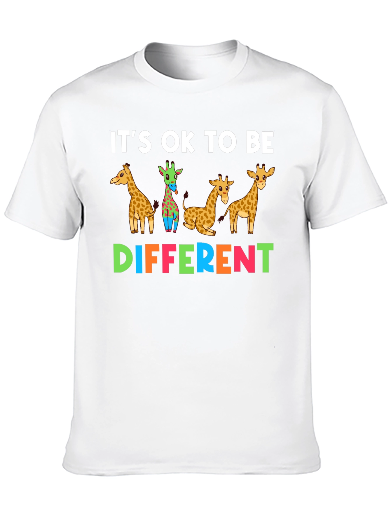 Black It's OK To Be Different Giraffe T-Shirt view 10