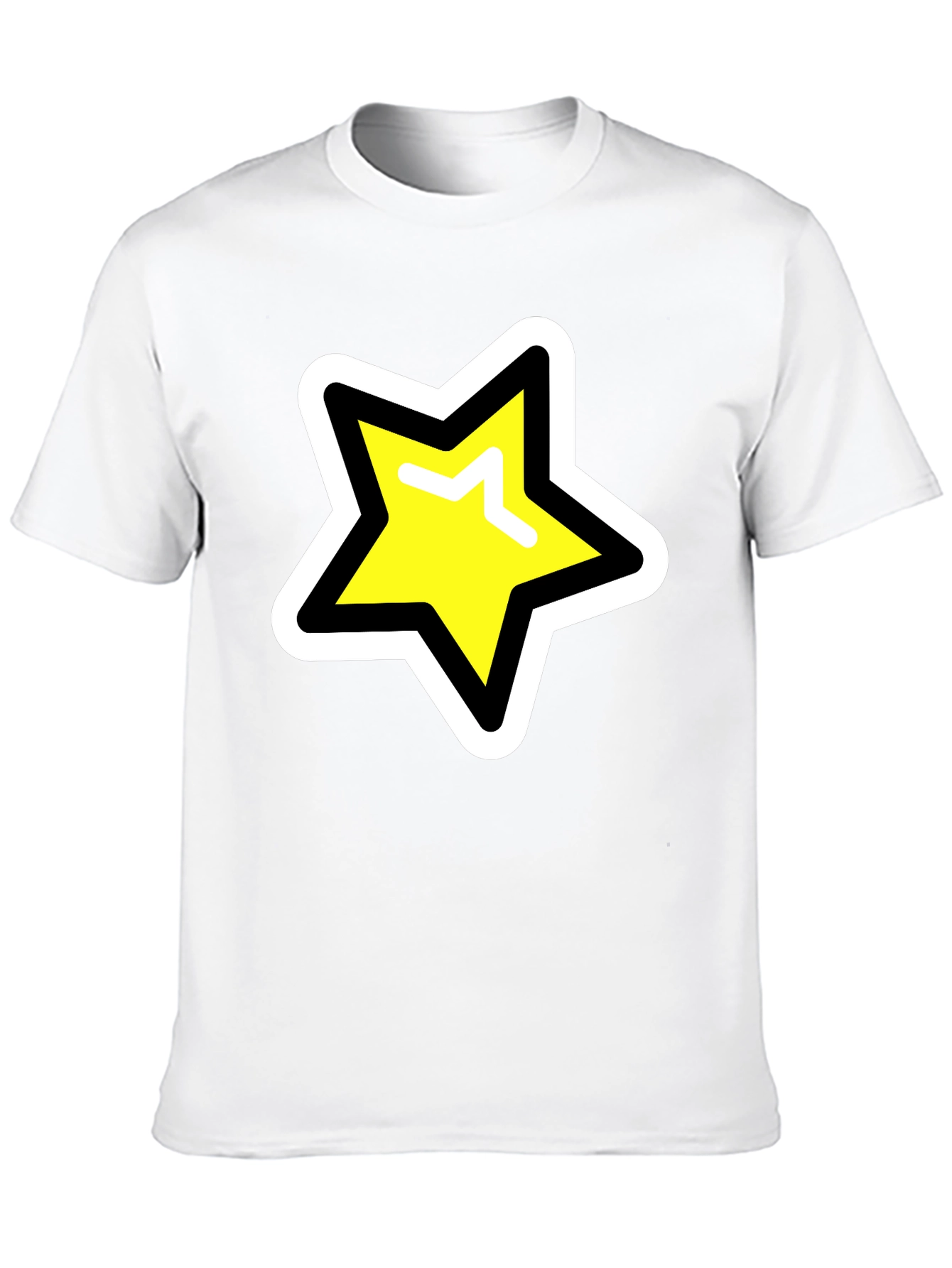 Black Star Graphic T-Shirt - Black Cotton Blend Casual Tee view 10