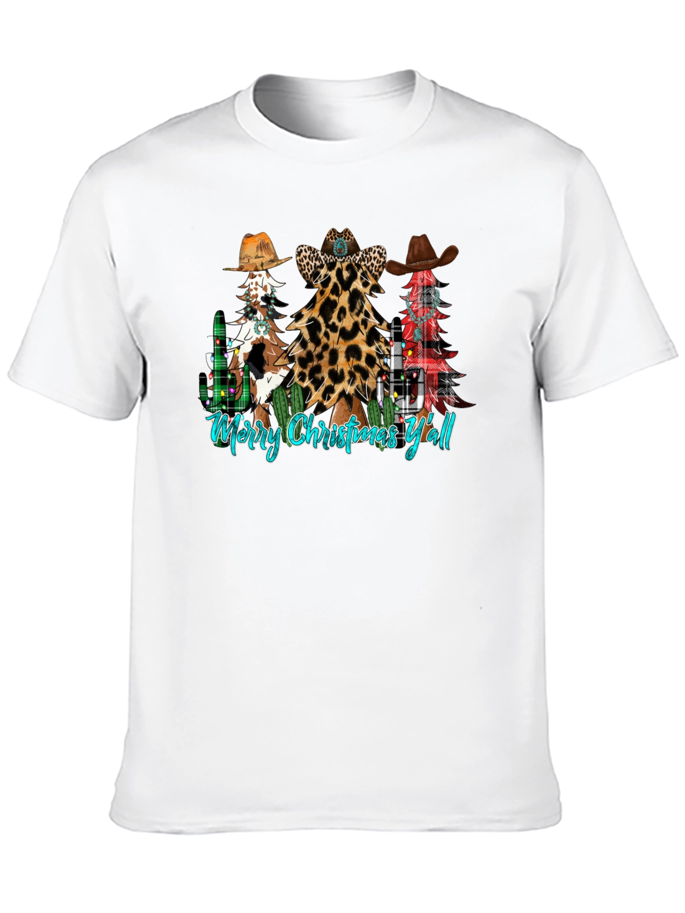 Black Merry Christmas Y'all T-Shirt view 10