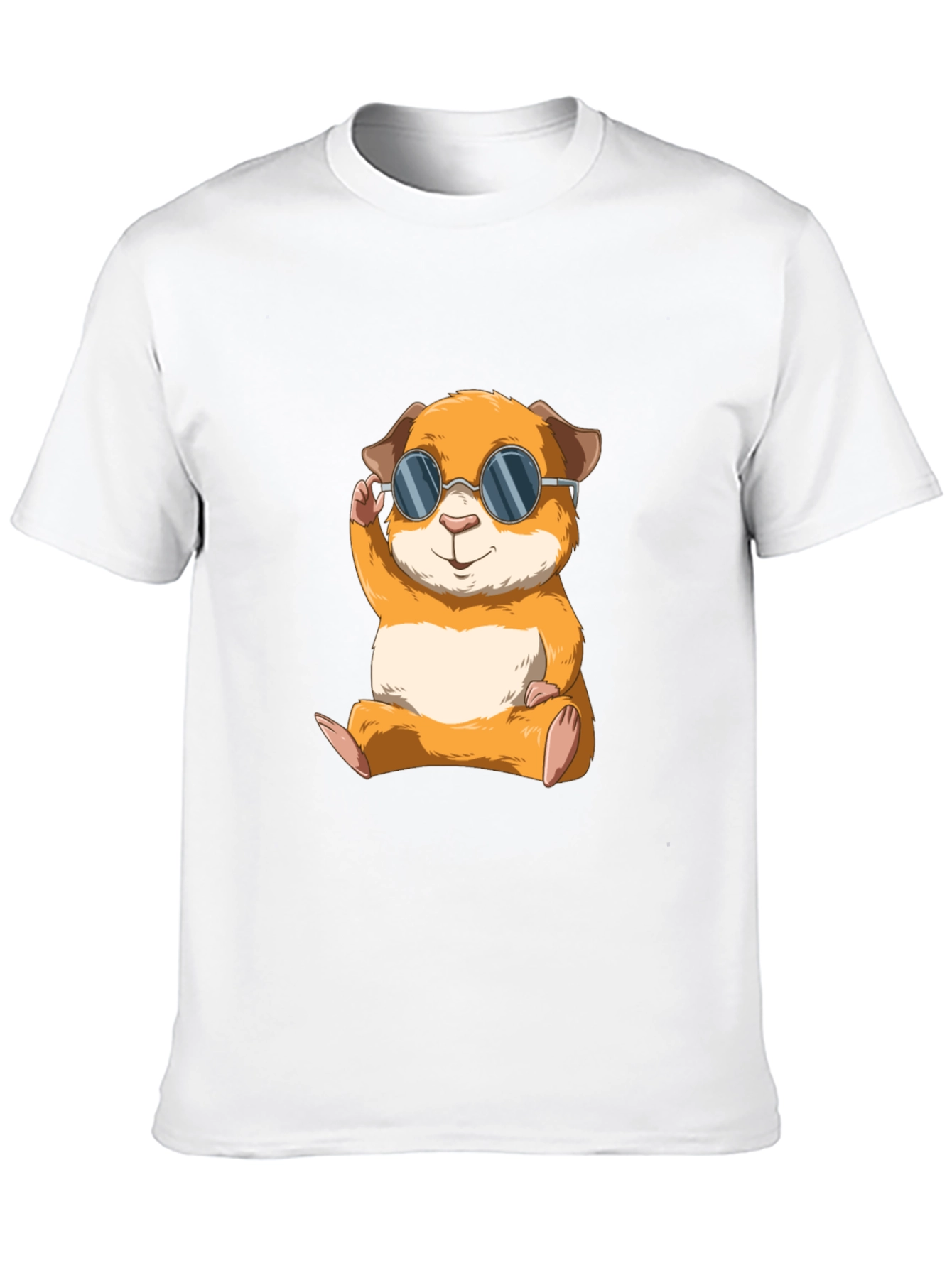 Black Cool Hamster Graphic Tee - Black Cotton T-Shirt view 10