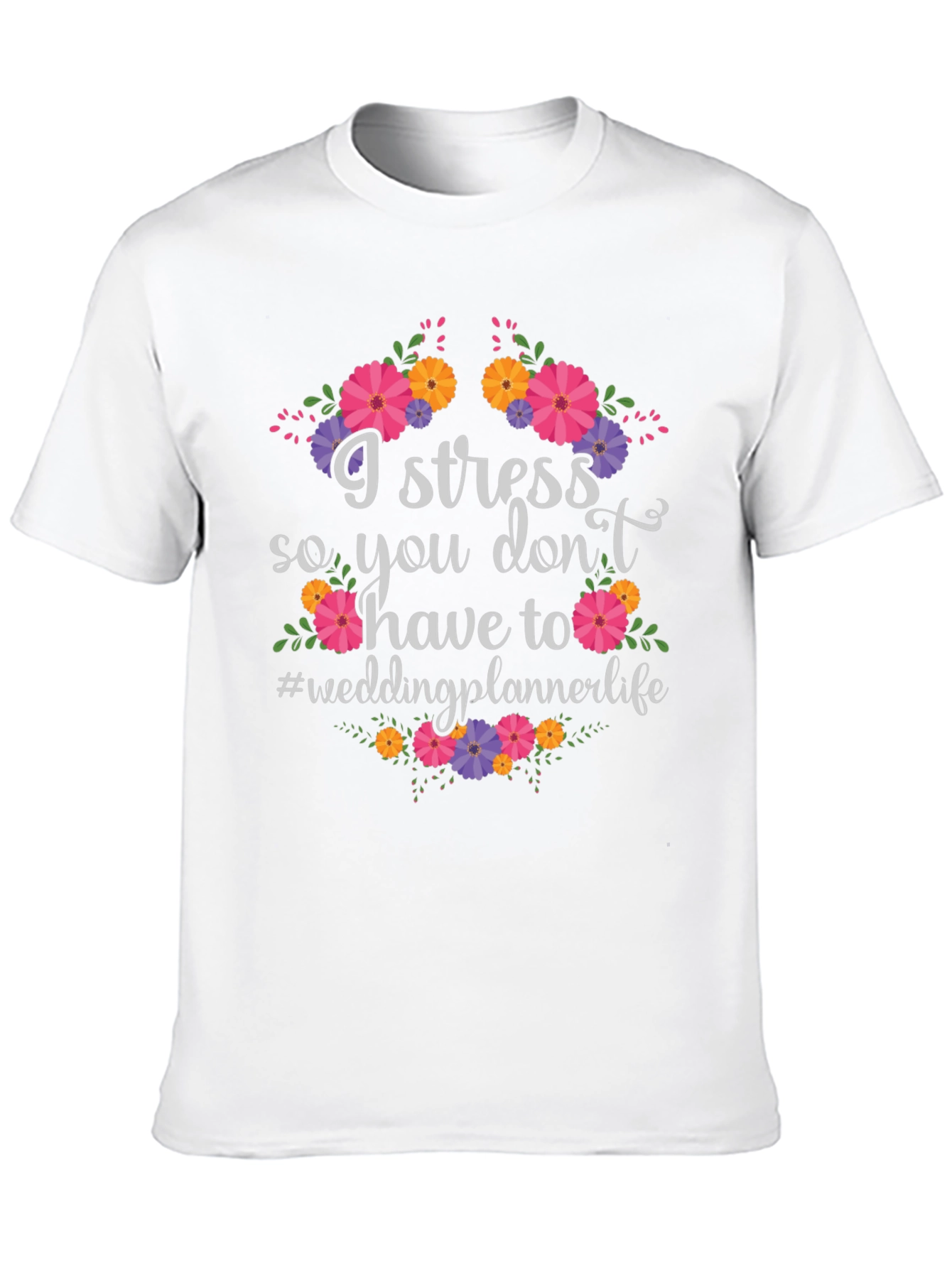 Black I Stress Wedding Planner T-Shirt view 10
