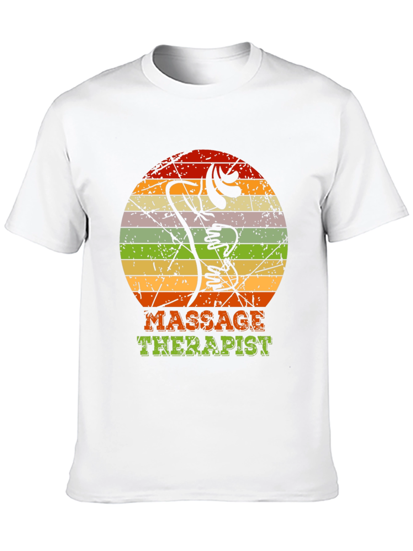 Black Massage Therapist Retro T-Shirt - Vintage Body Art view 10