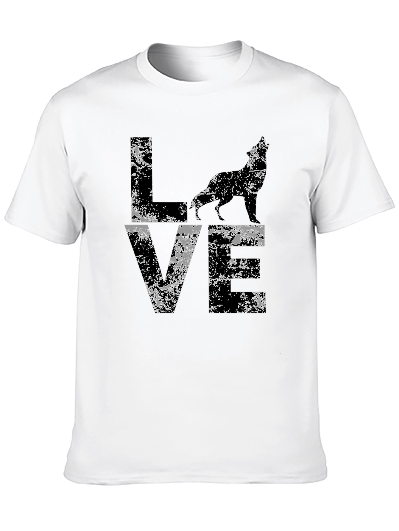Black Wolf Love Graphic Tee - Distressed Style view 10