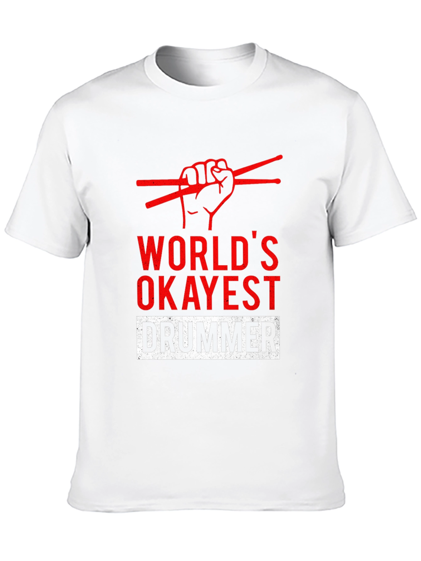 Black World's Okayest Drummer T-Shirt - Funny Musician Tee view 10