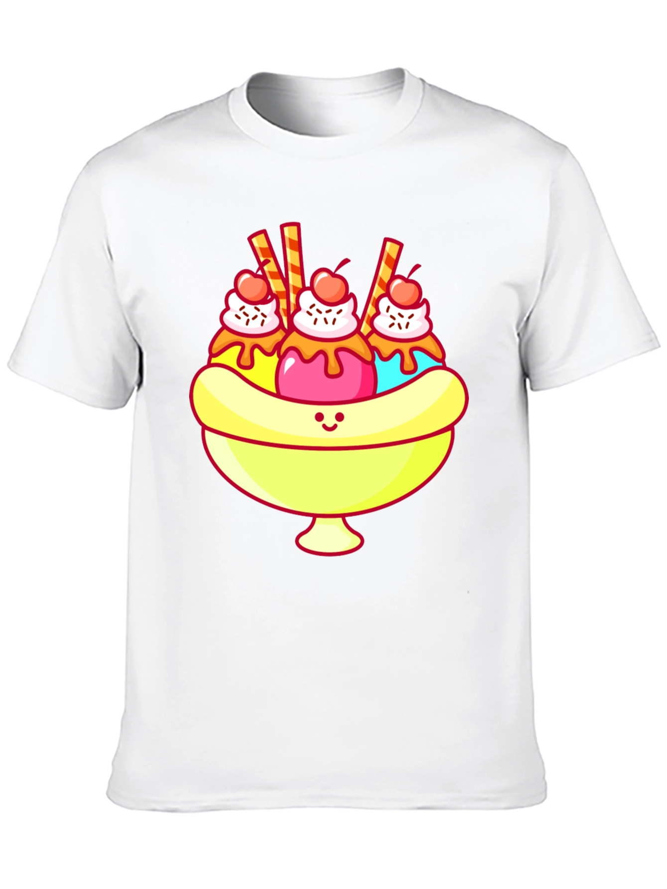 Black Banana Split T-Shirt - Sweet Cartoon Graphic Tee view 10