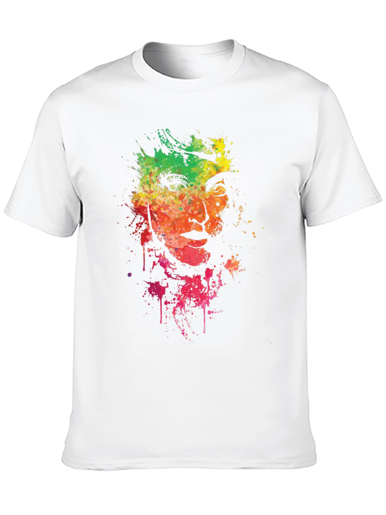 Black Colorful Splatter Art Graphic T-Shirt view 10
