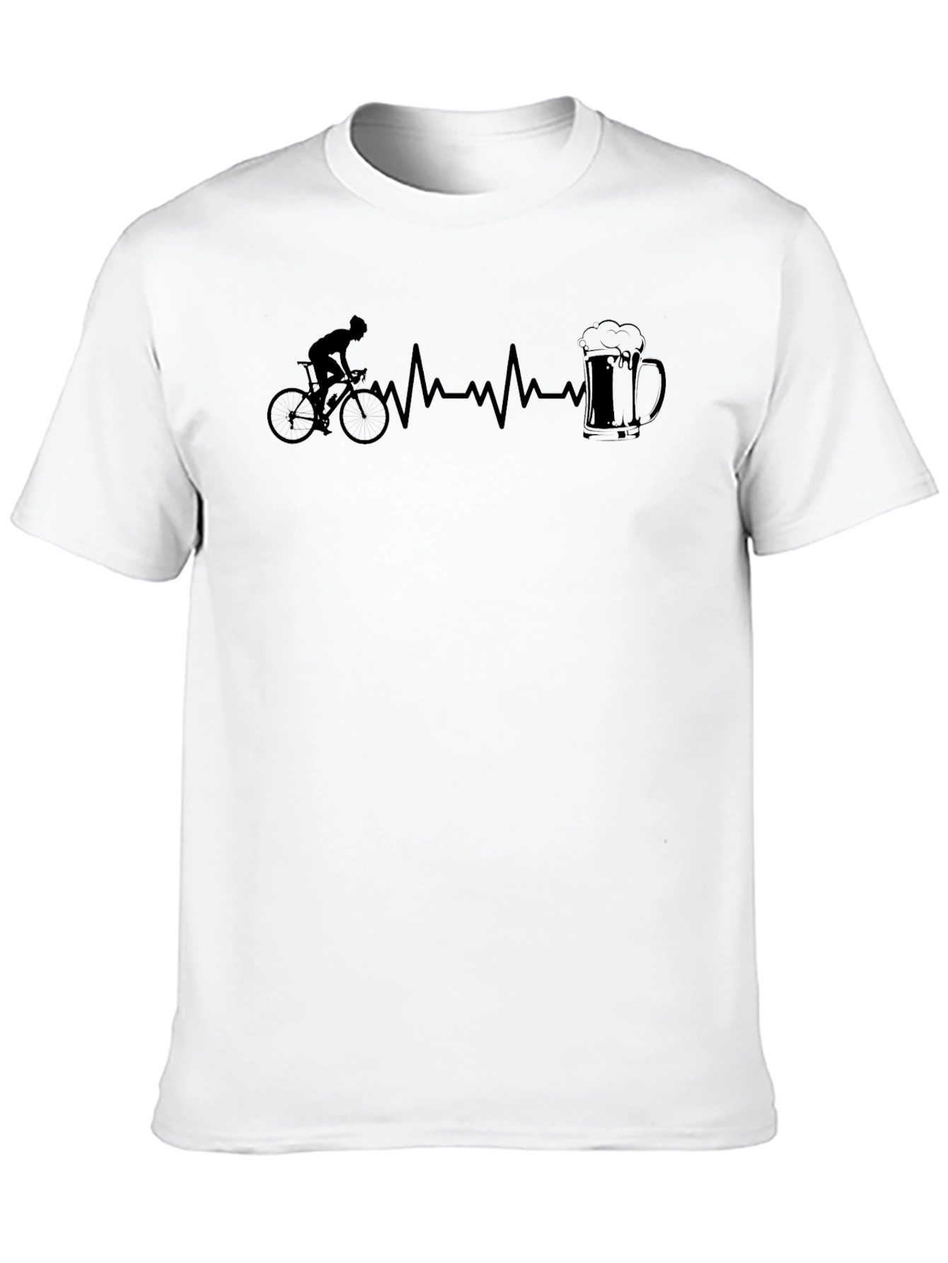 Black Cyclist Heartbeat Beer Mug Black T-Shirt view 10