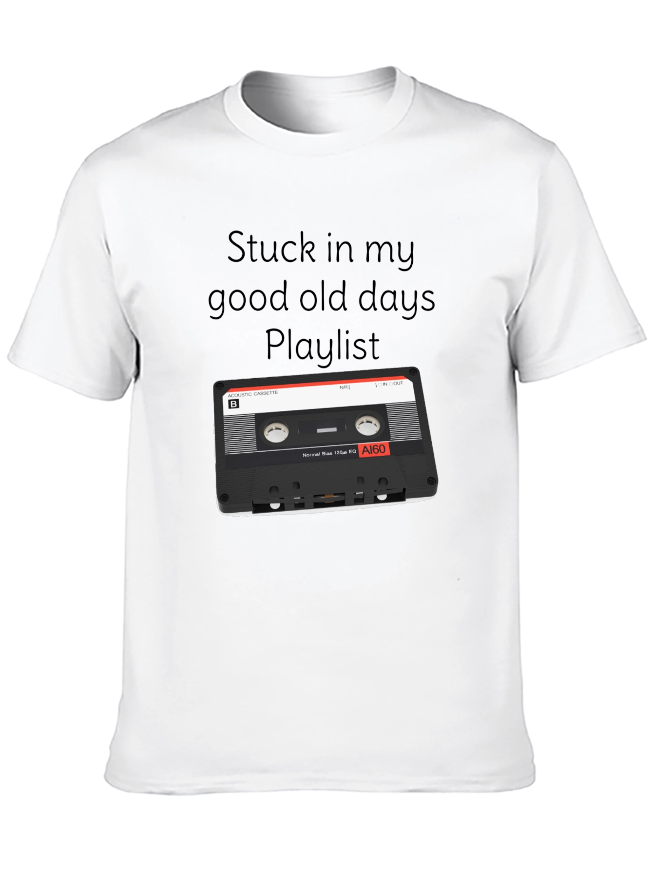 Black Retro Mixtape T-Shirt - Good Old Days Playlist view 10