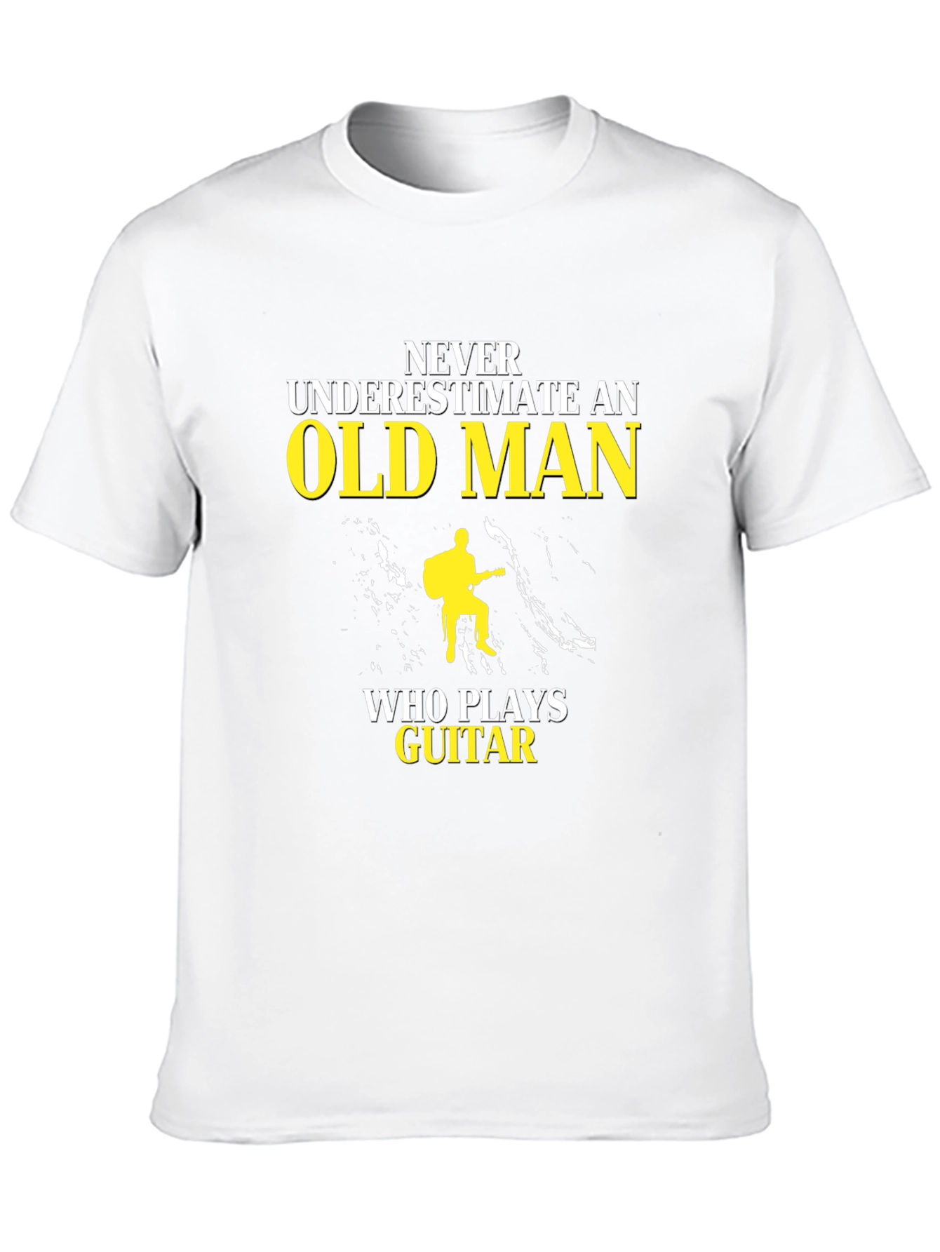 Black Never Underestimate Old Man Guitar Player T-Shirt view 10