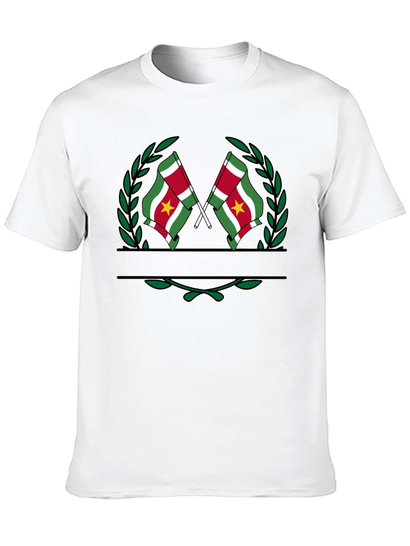 Black Suriname Flag T-Shirt - Black Graphic Tee view 10