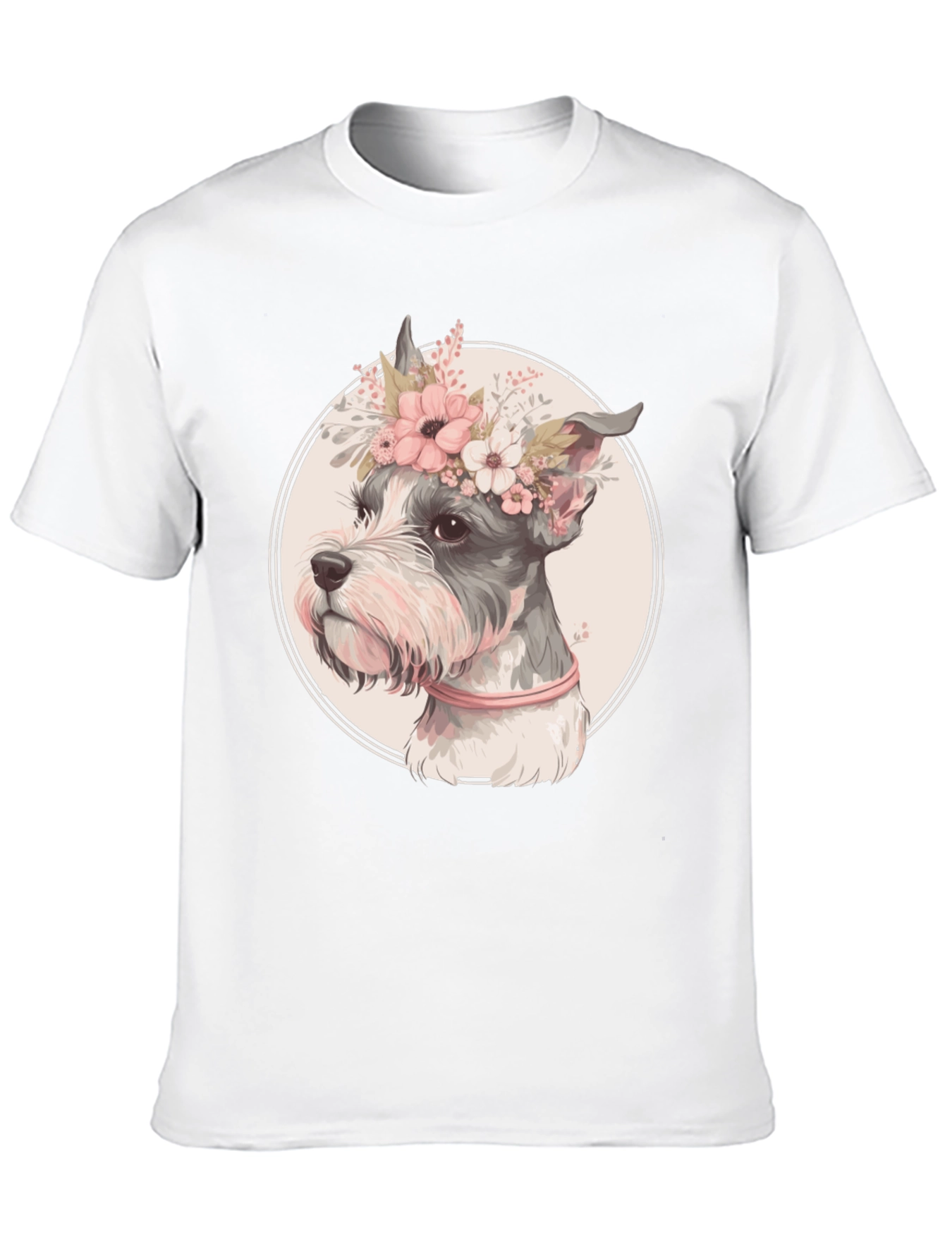 Black Dog with Flower Crown Graphic Tee view 10