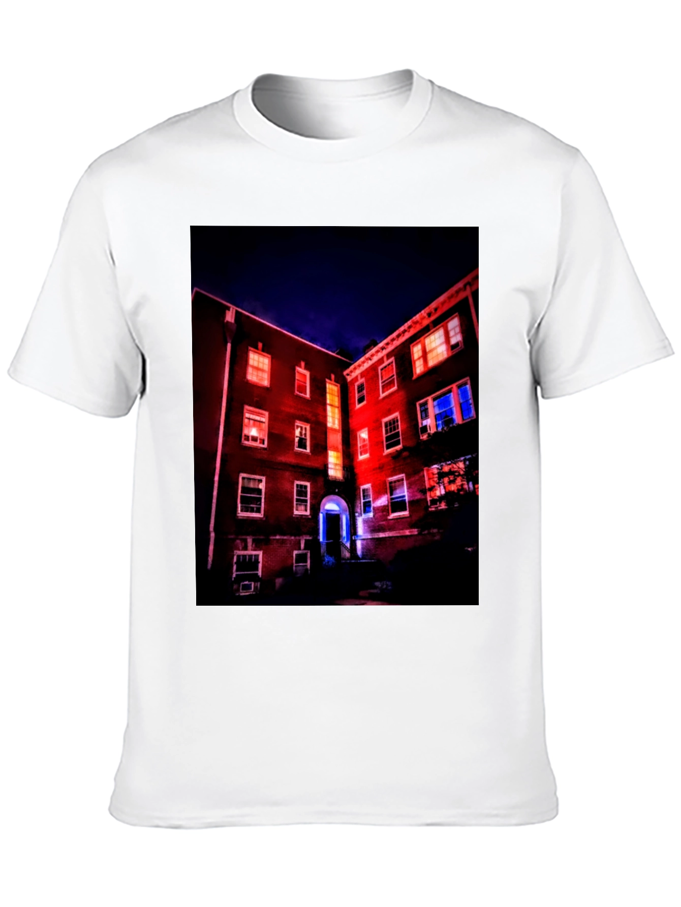 Black Illuminated Building Graphic Tee view 10