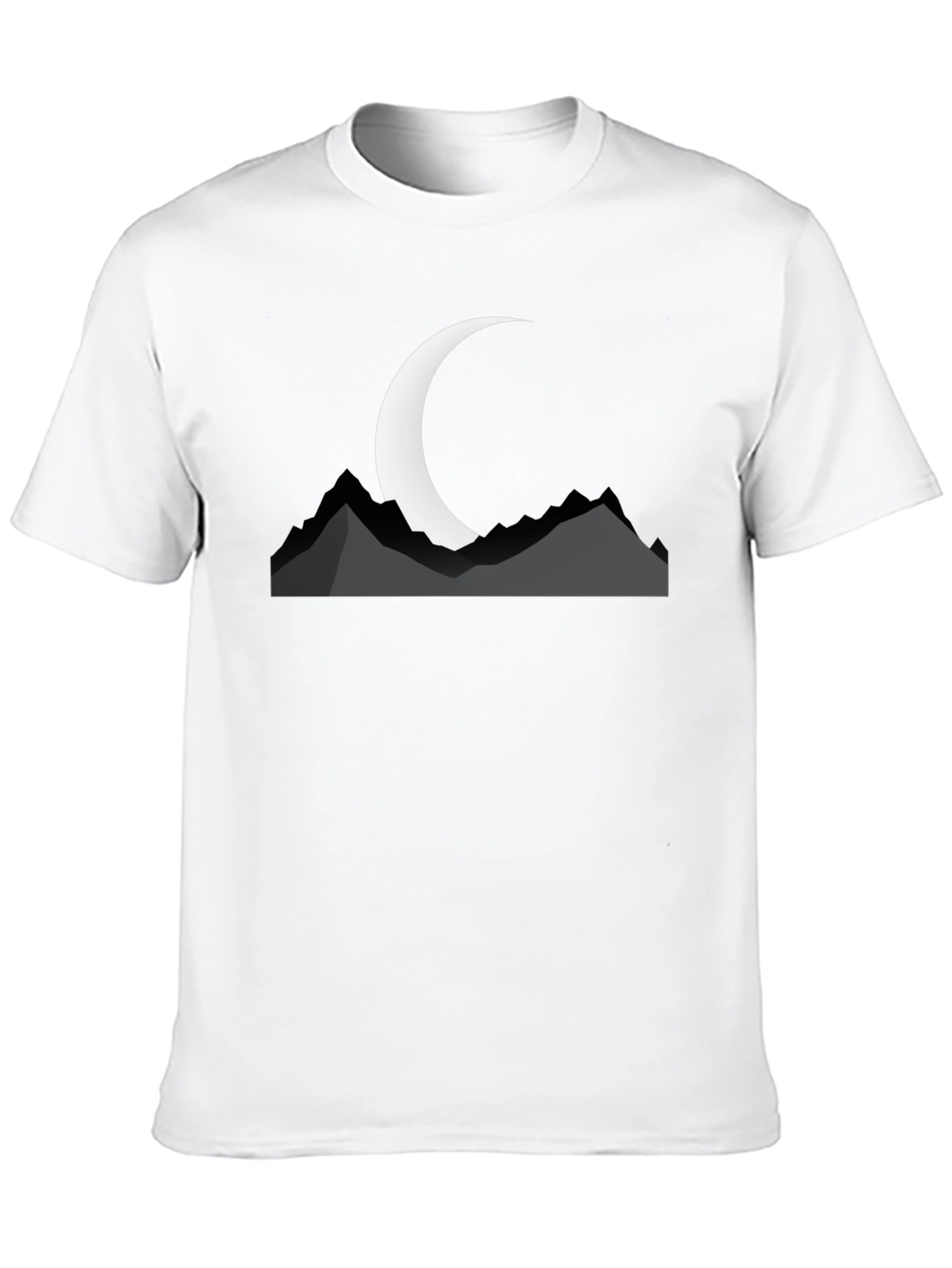 Black Mountain Moon Graphic Tee - Black Cotton T-Shirt view 10
