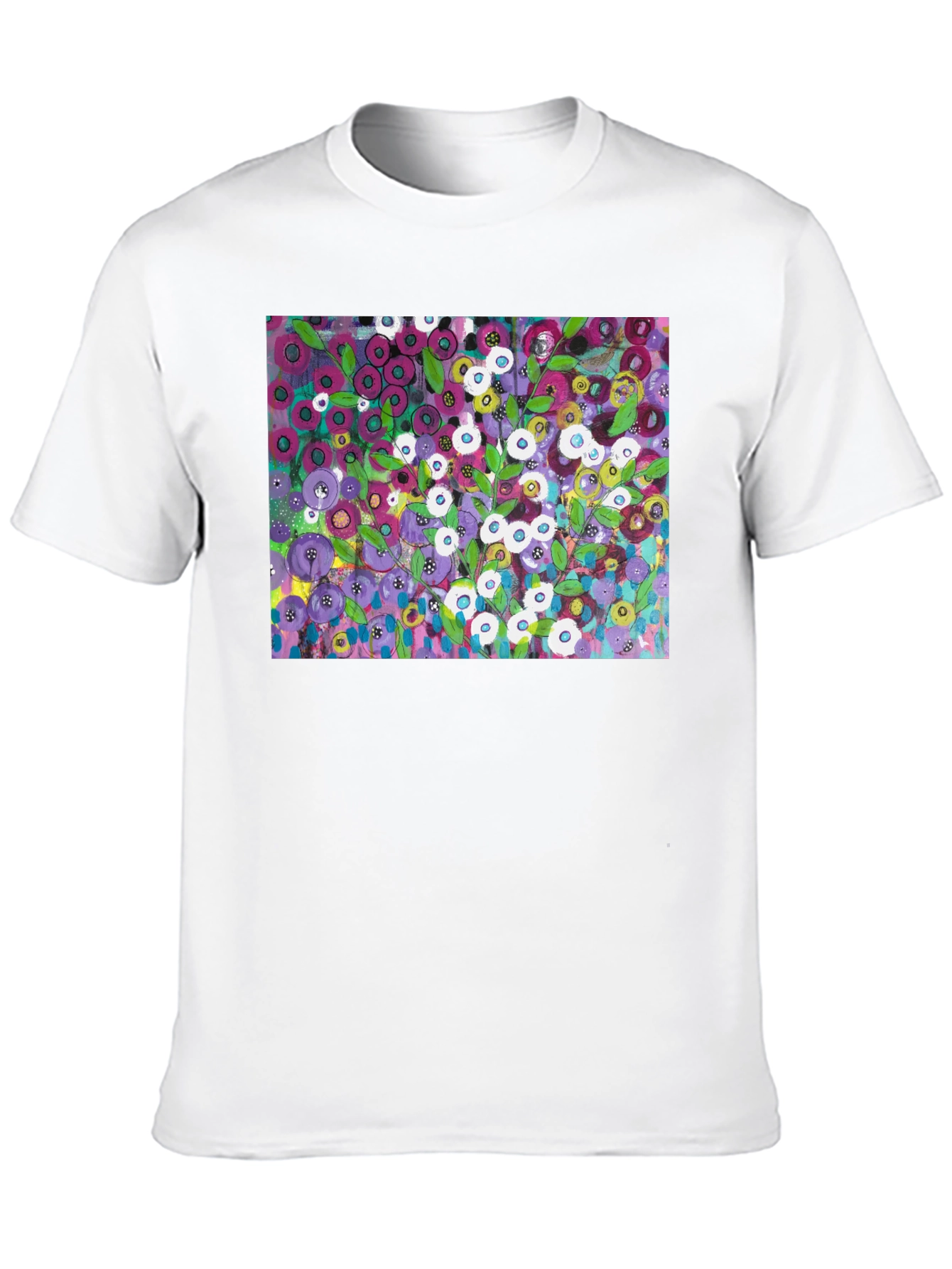 Black Floral Print Black Tee view 10