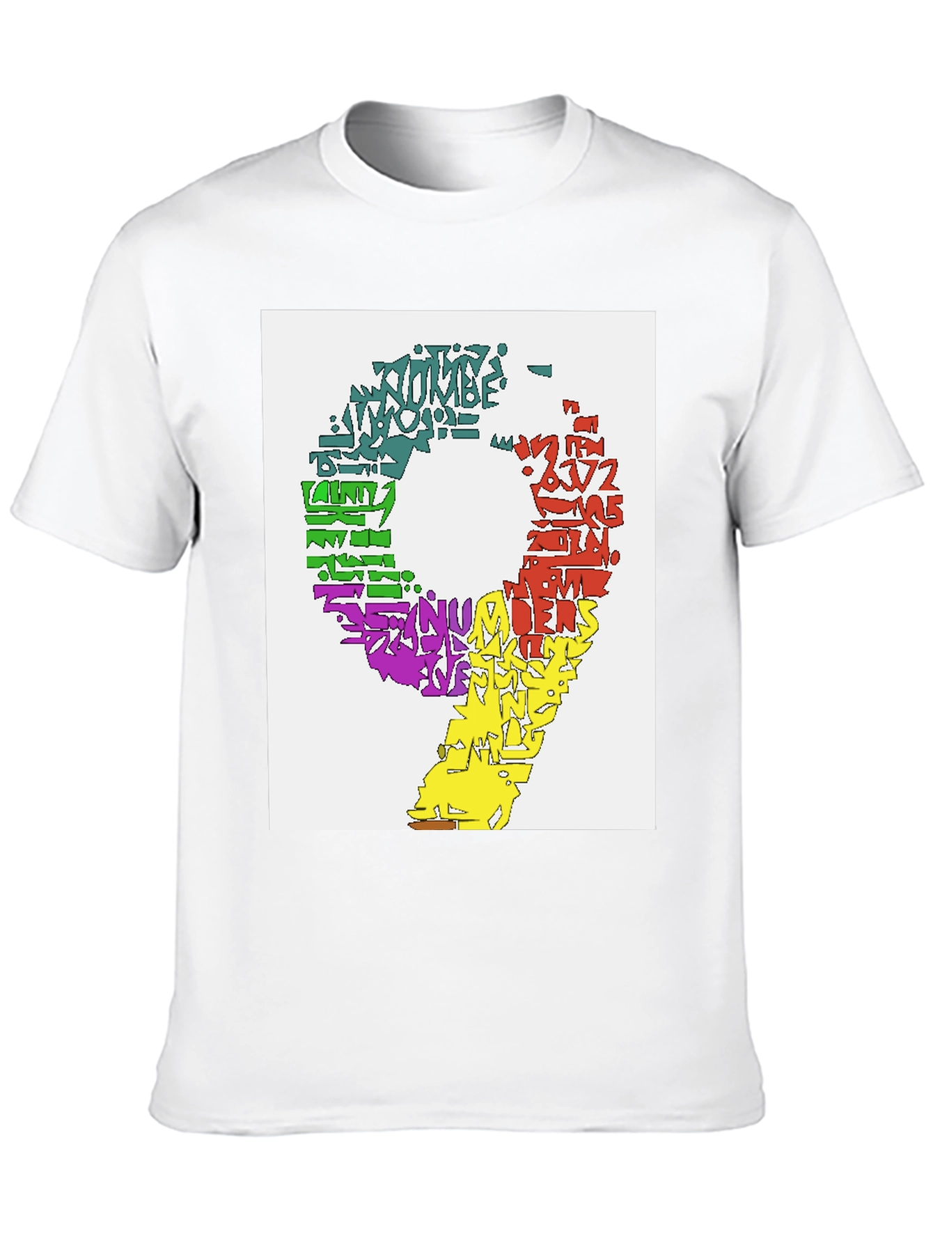 Black Colorful Number 9 Word Art Graphic Tee view 10