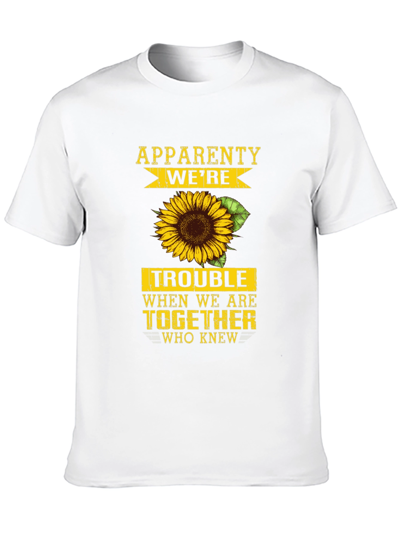 Black Apparently We're Trouble Sunflower Graphic Tee view 10