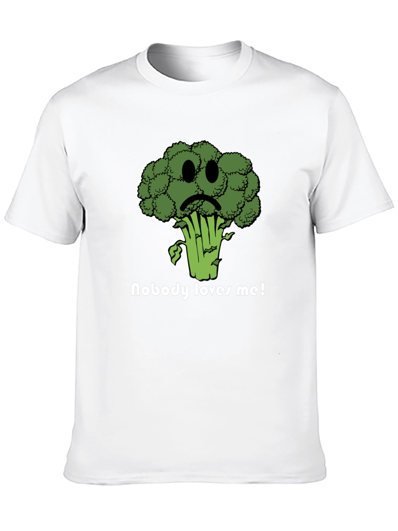 Black Sad Broccoli T-Shirt - Nobody Loves Me Graphic Tee view 10