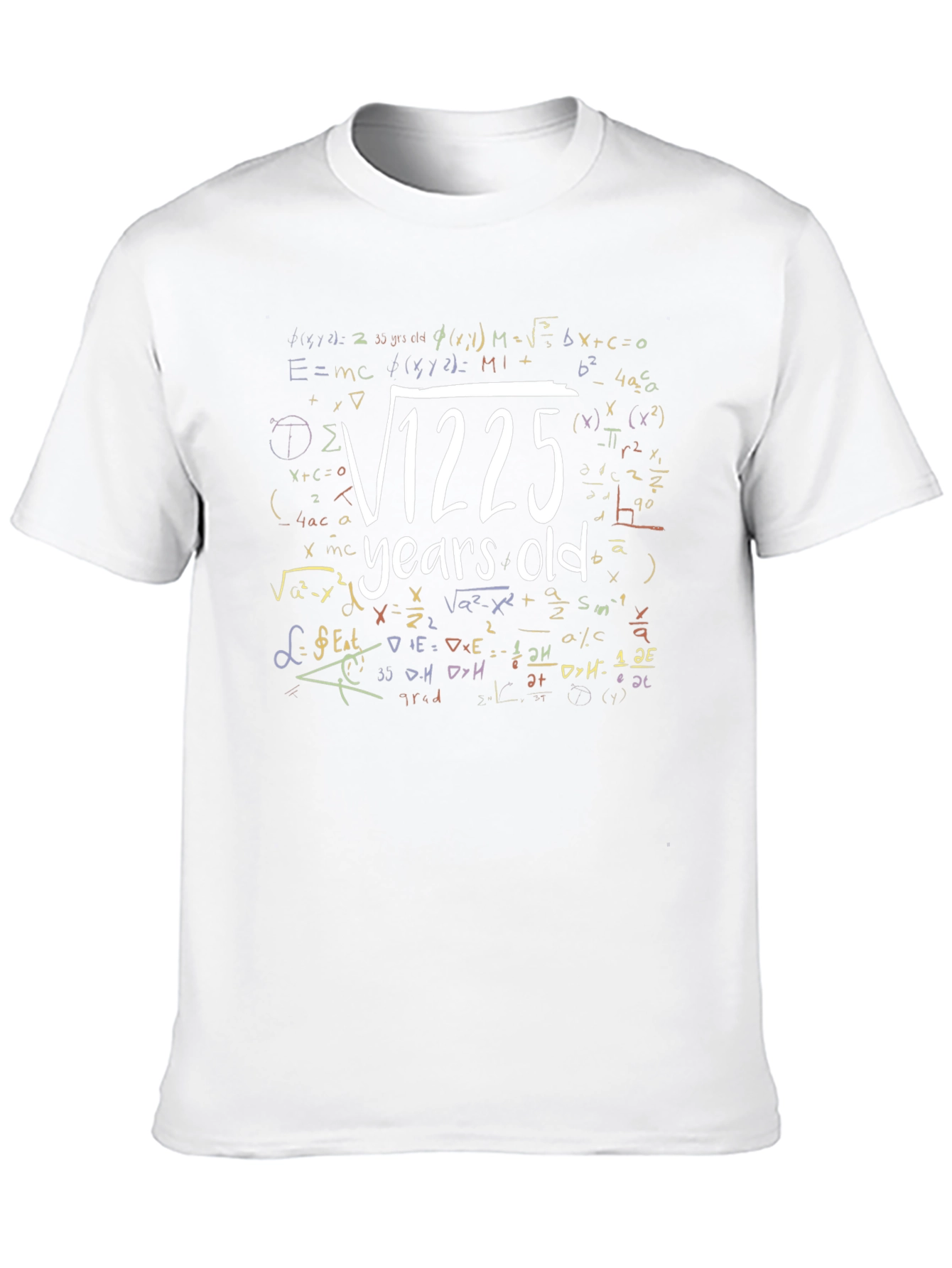 Black Funny Math 35th Birthday T-Shirt - Square Root 1225 Years Old view 10