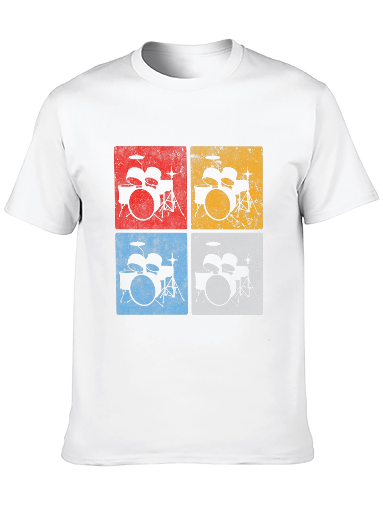 Black Retro Drum Kit T-Shirt - Musician's Tee view 10