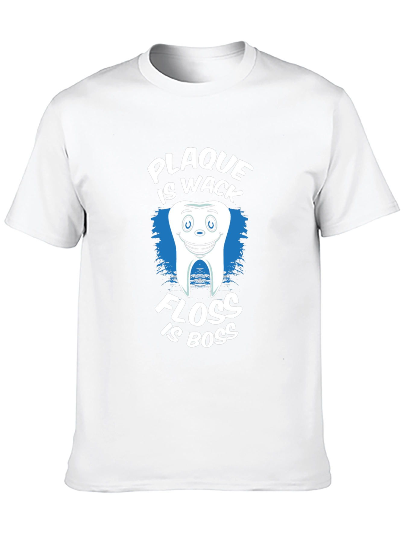 Black Plaque is Wack, Floss is Boss Funny Dental T-Shirt view 10