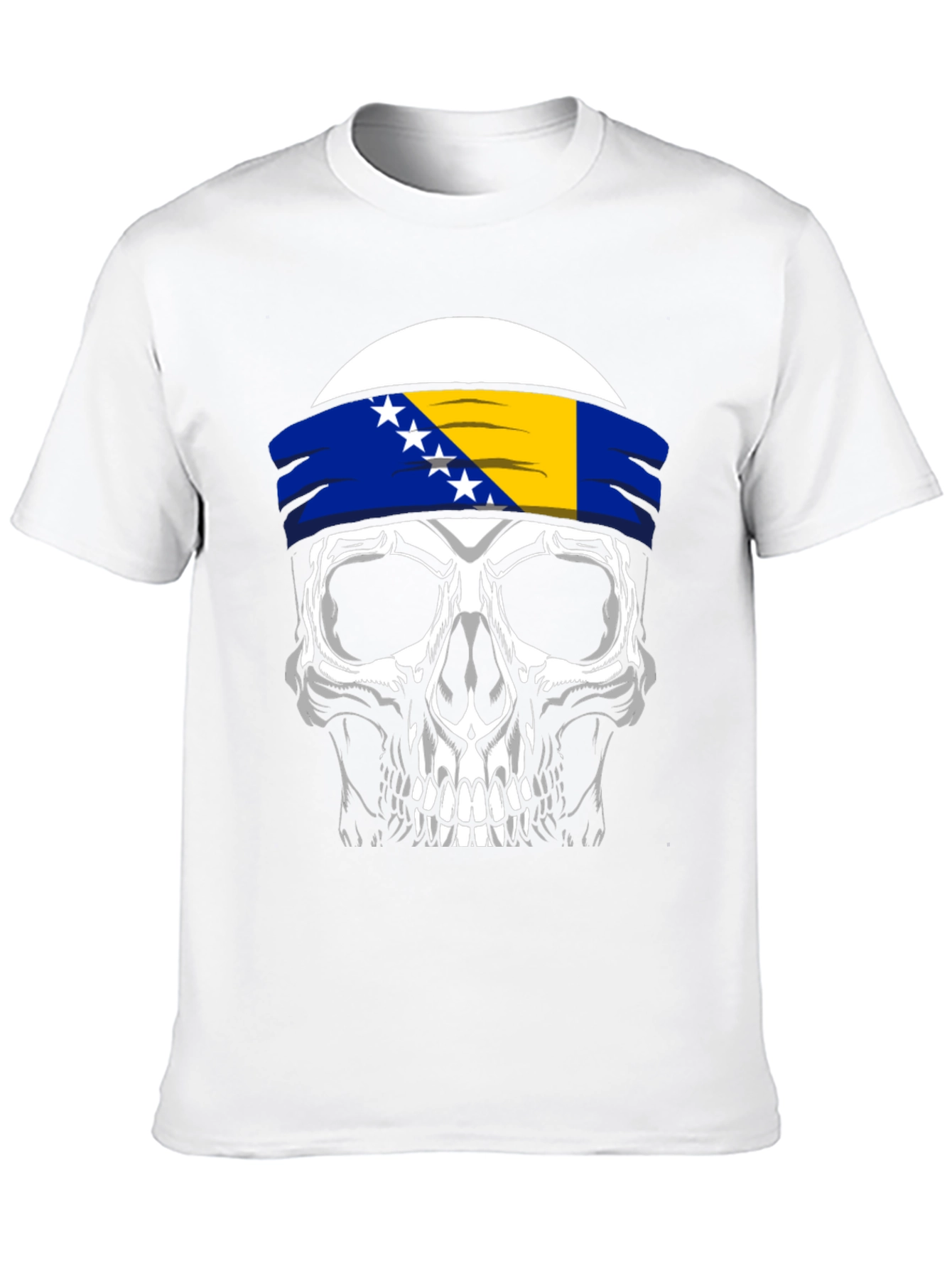 Skull Bosnia Flag Headband T-Shirt - 10