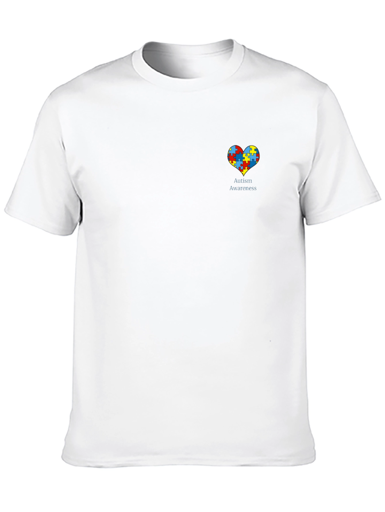 Black Autism Awareness Puzzle Heart Graphic Tee - Black view 10