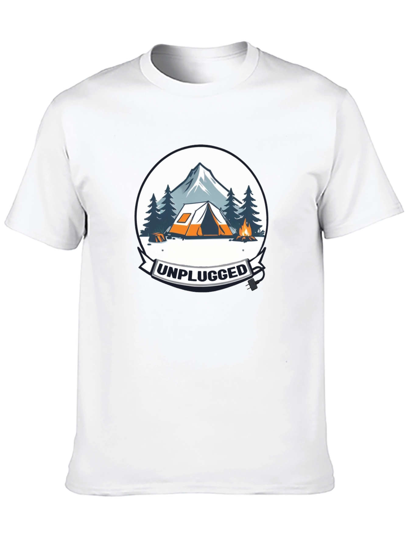 Black Unplugged Camping Graphic Tee - Black view 10