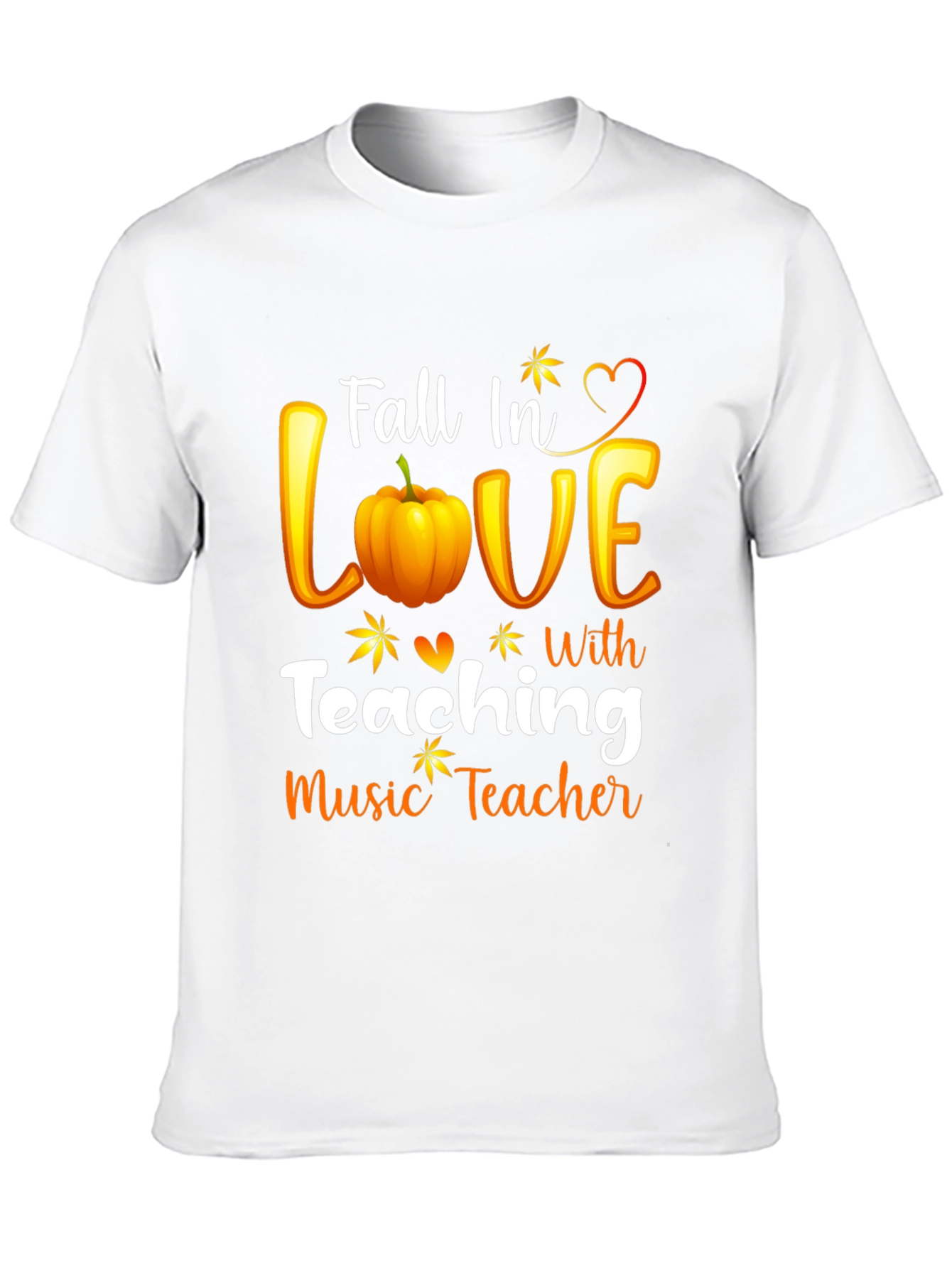 Black Fall In Love Teaching Music Teacher Black T-Shirt view 10