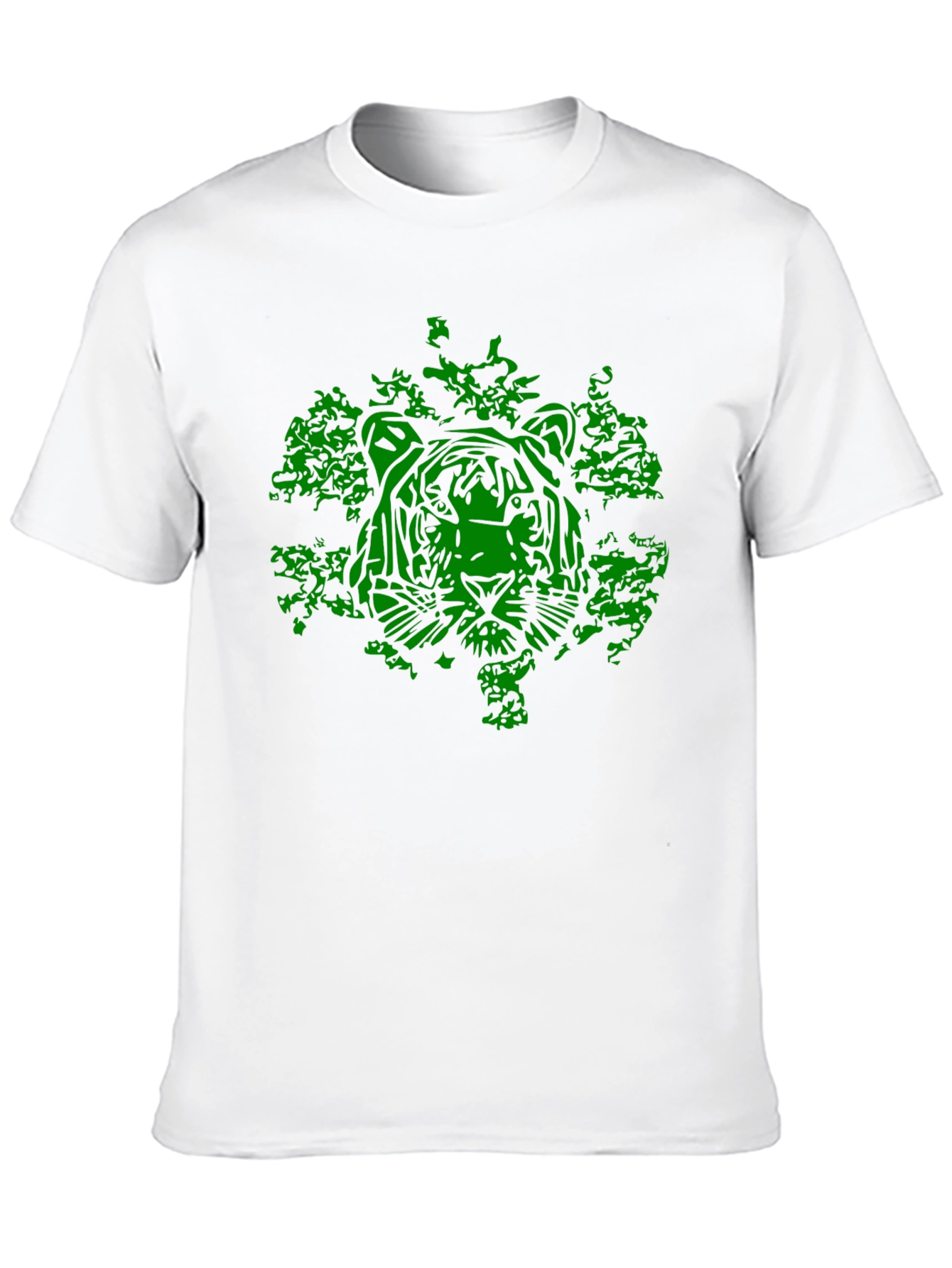 Black Green Tiger Graphic Black T-Shirt view 10