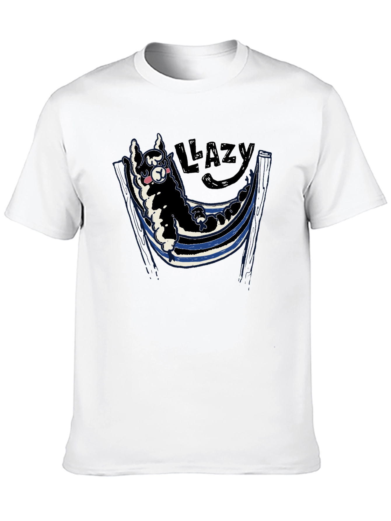 Black Lazy Llama Hammock Graphic Tee - Soft Cotton Blend view 10