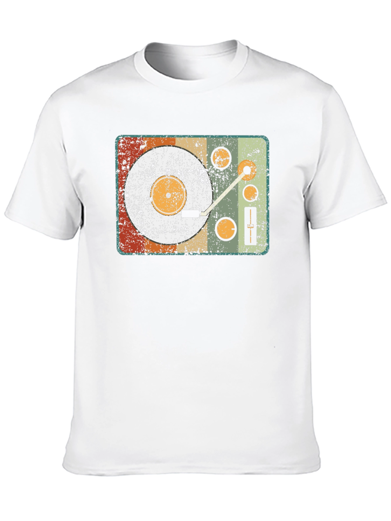 Black Vintage Record Player Graphic Tee view 10