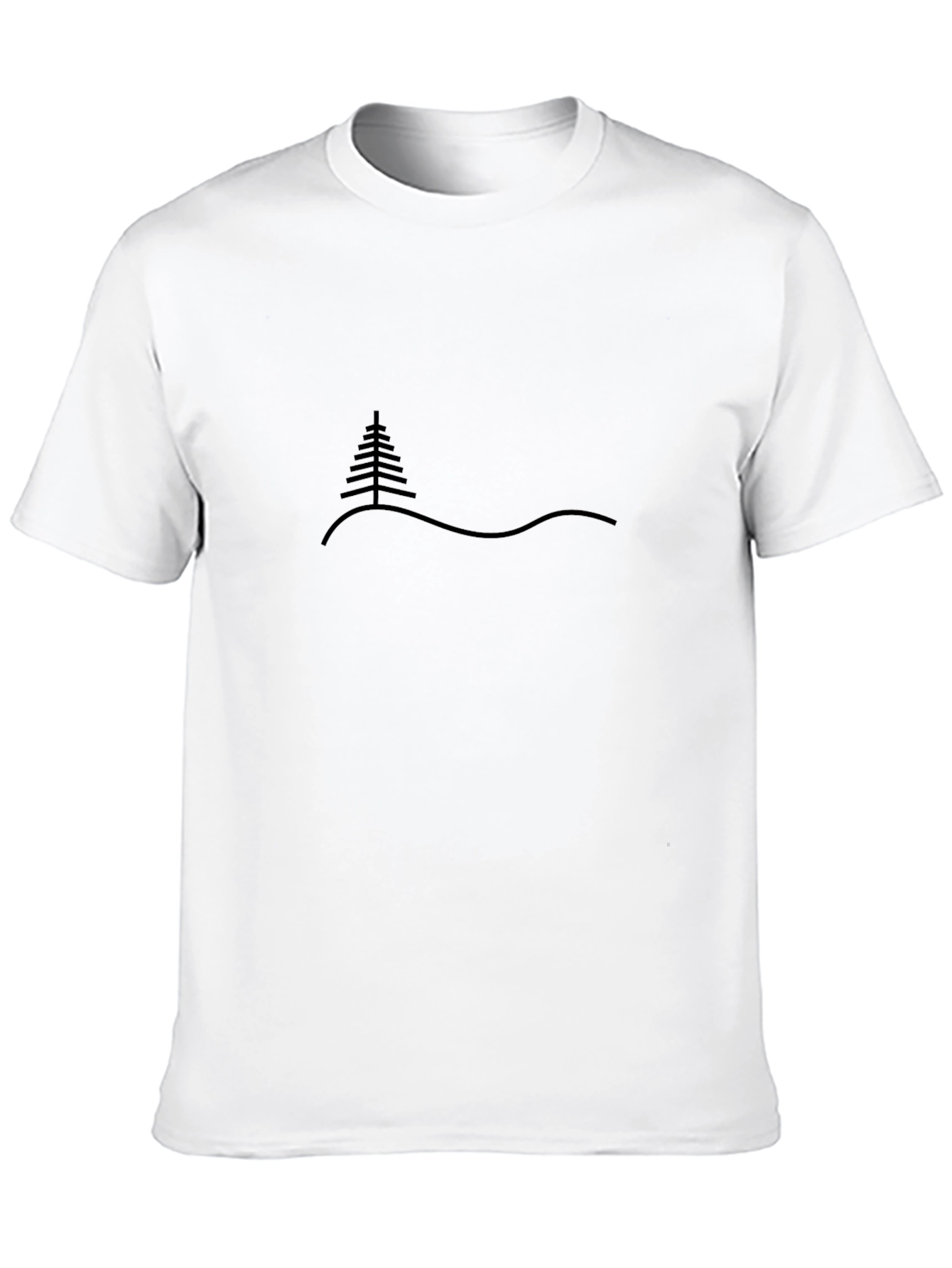 Black Minimalist Tree Graphic Black T-Shirt view 10