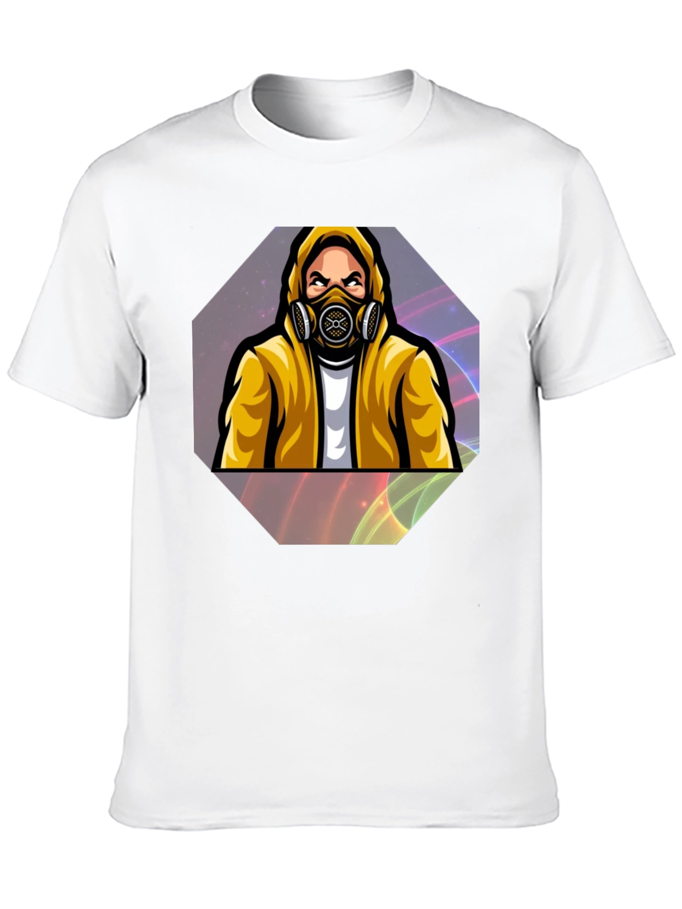 Black Gas Mask Graphic Tee - Black Cotton Blend view 10