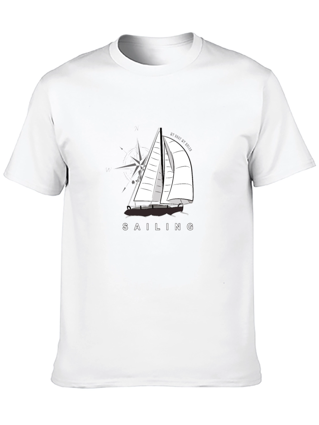 Black Sailing T-Shirt - "My Boat, My Rules" Graphic Tee view 10