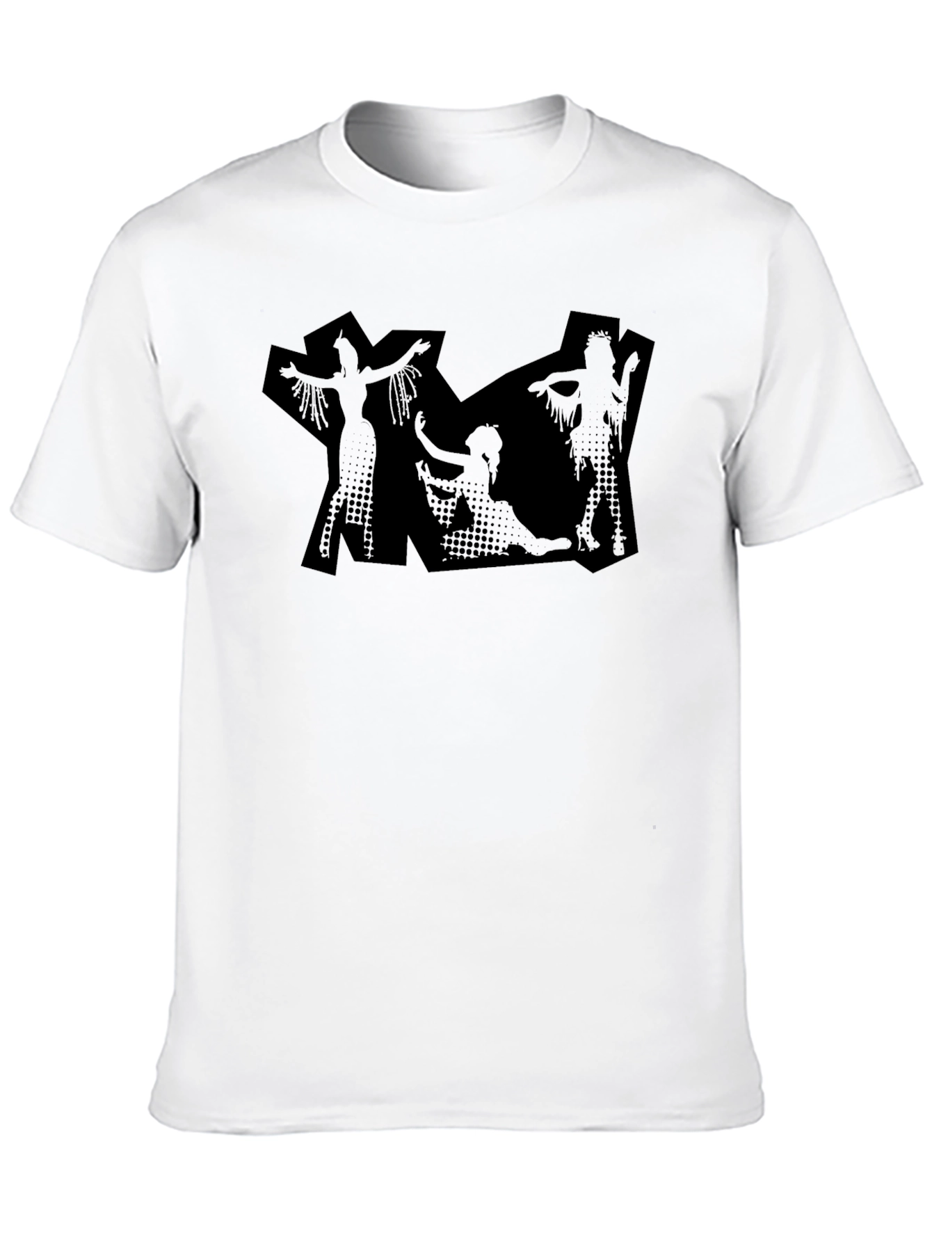 Black Black Graphic Print Tee - Modern Silhouette Design view 10