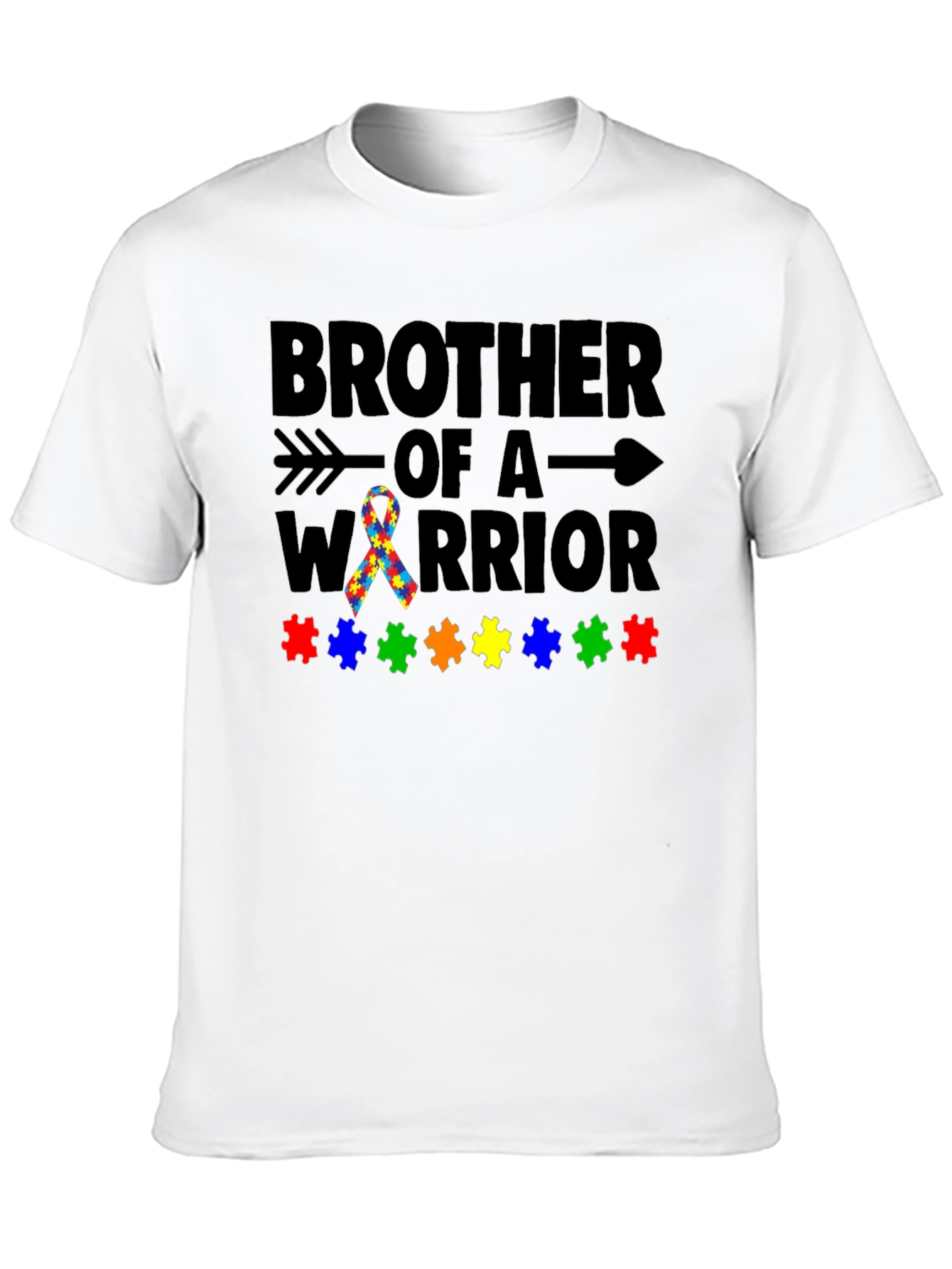 Black Brother of a Warrior Autism Awareness T-Shirt view 10