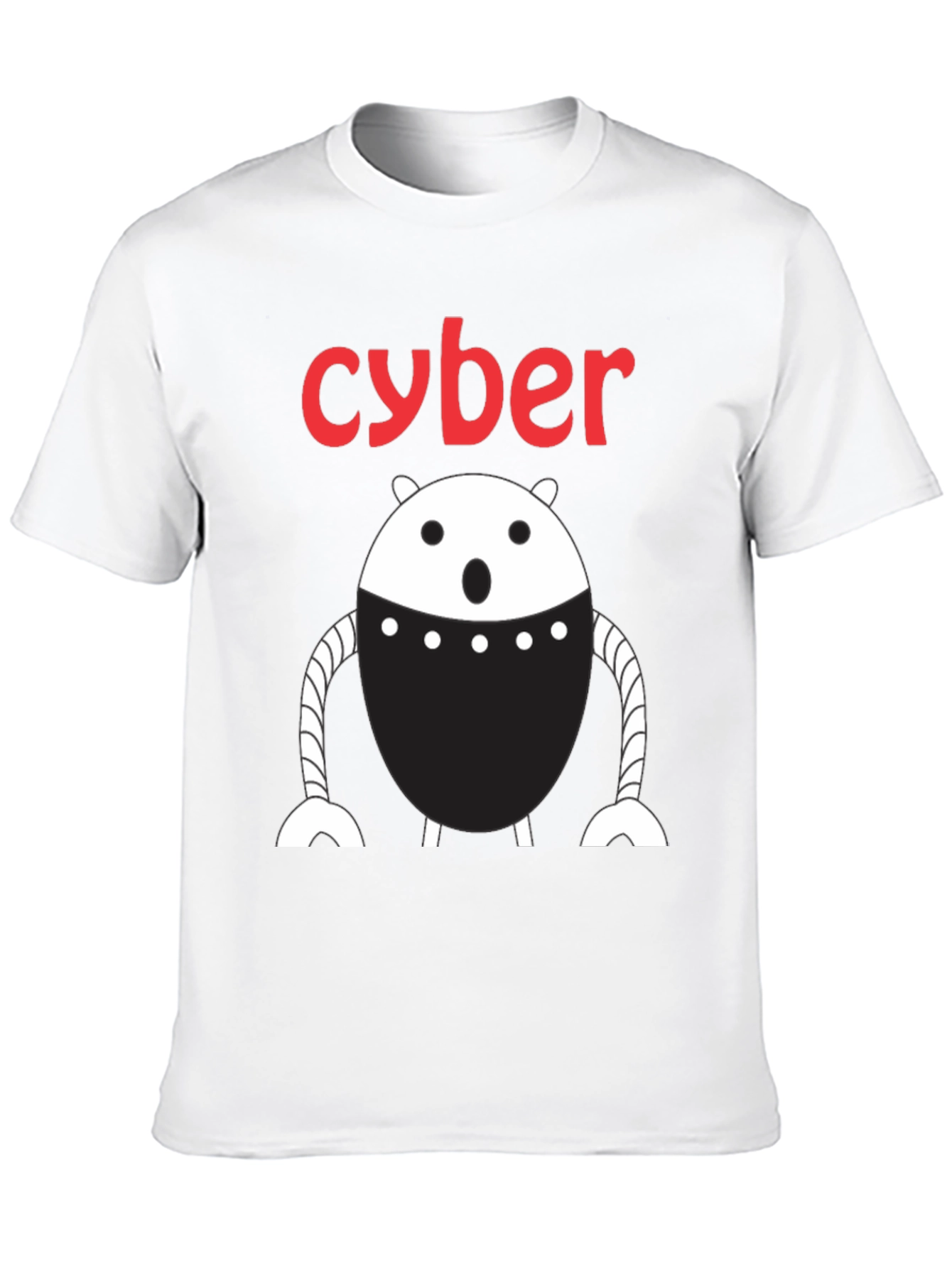 Black Cyber Robot Graphic T-Shirt - Black view 10