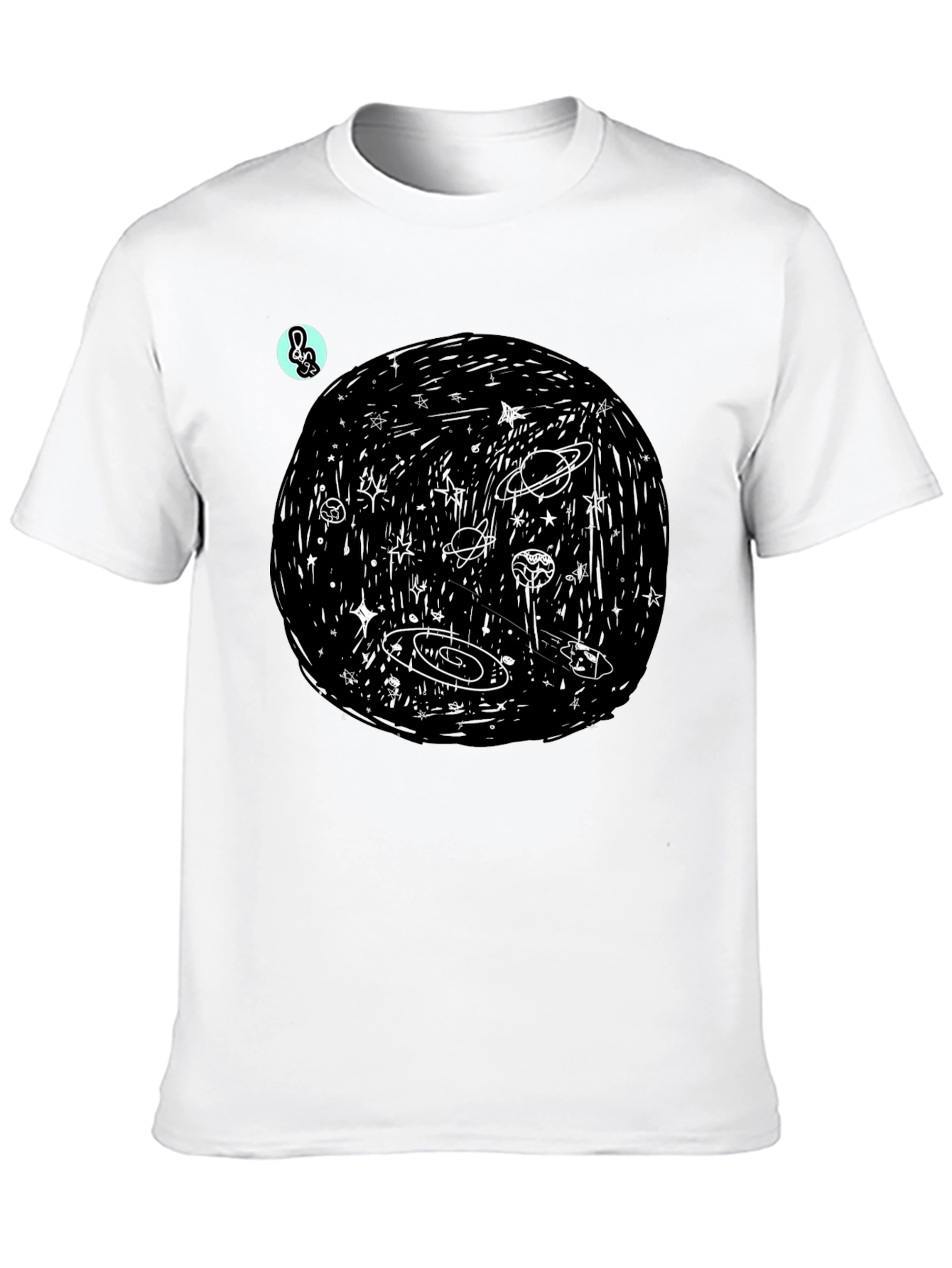 Black Galaxy Dreamer Tee - Unique Space Design view 10