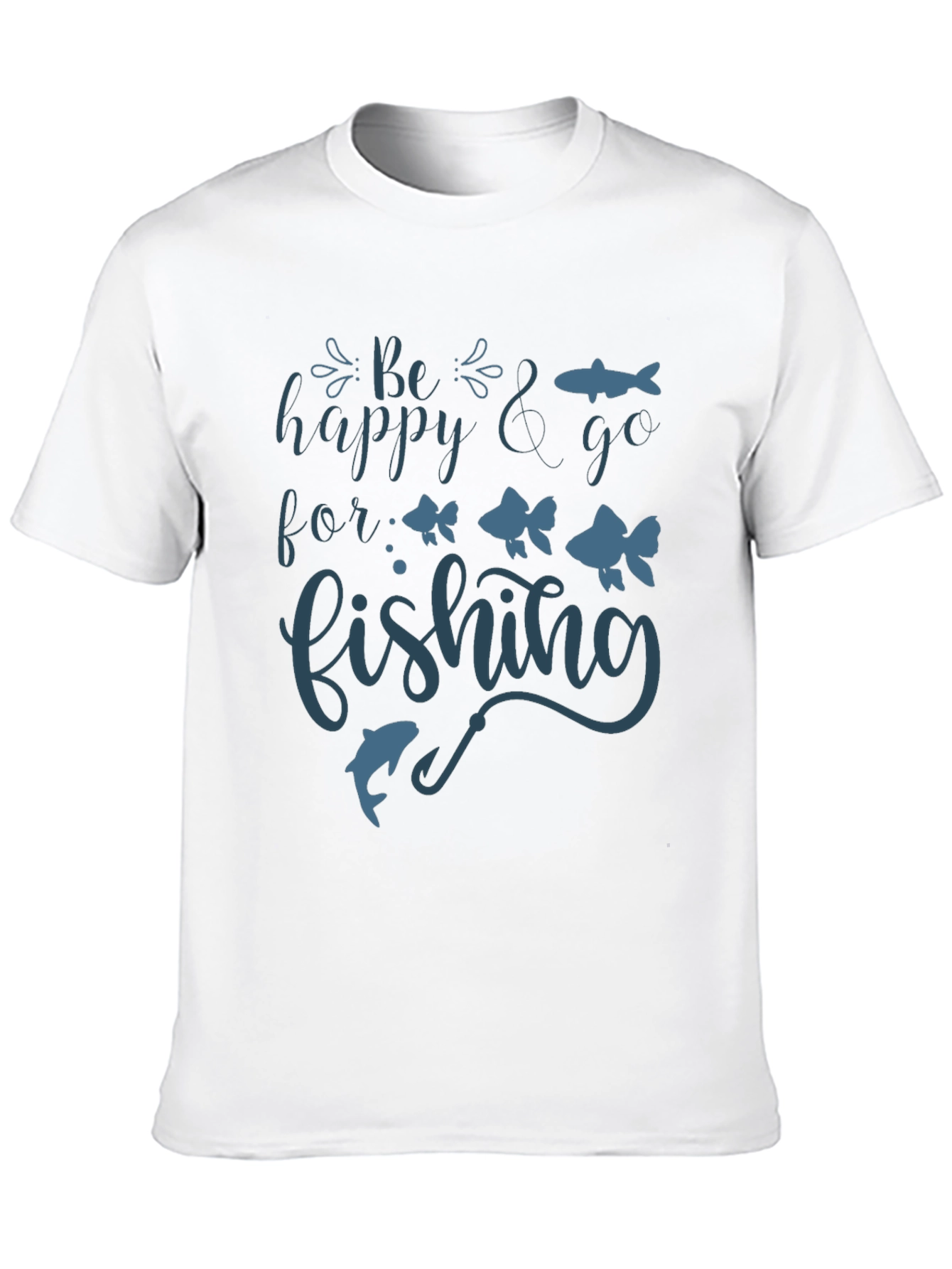 Black Be Happy & Go Fishing Graphic Tee view 10