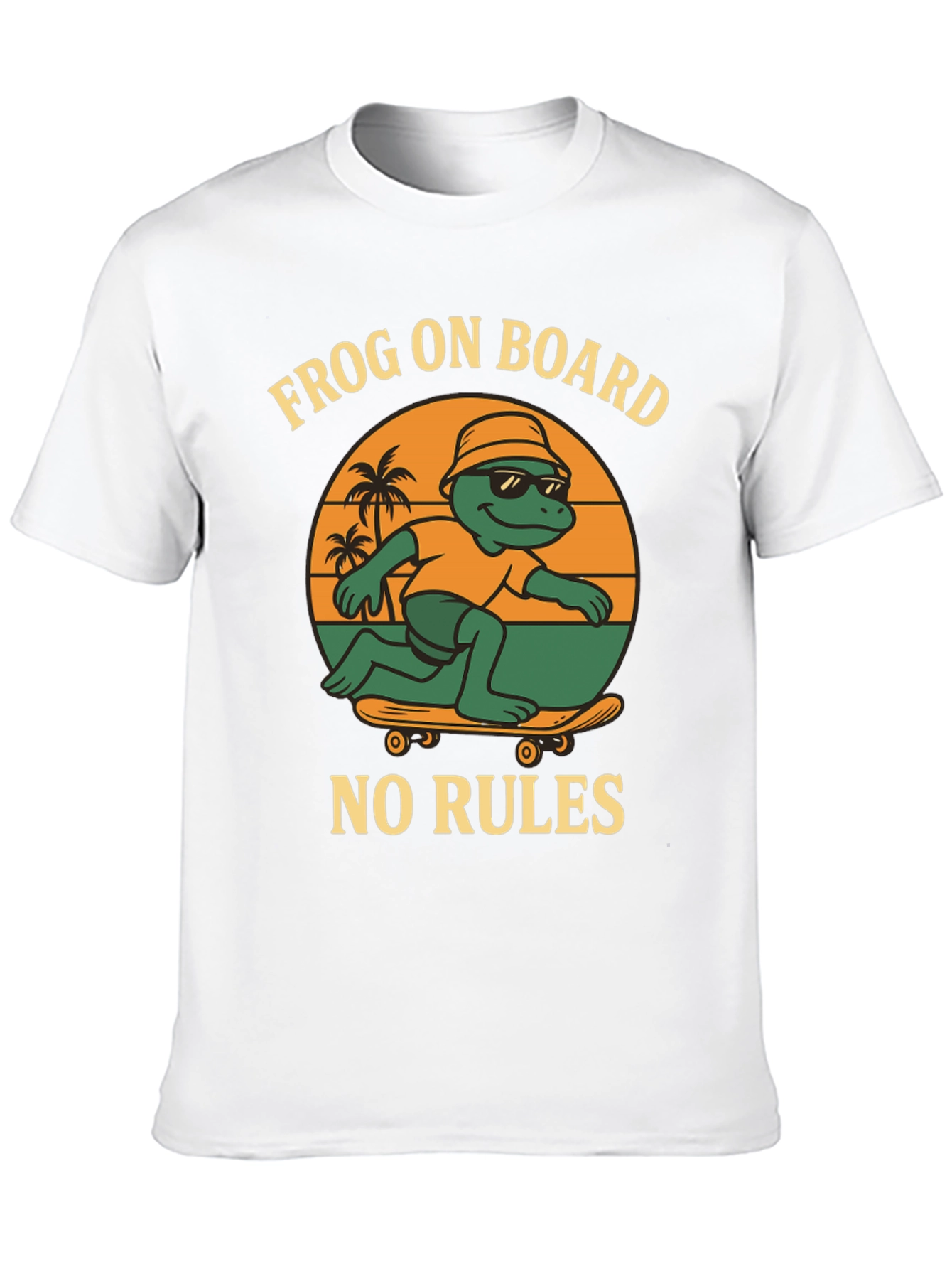 Black Frog On Board Graphic T-Shirt - Skateboarding Frog view 10