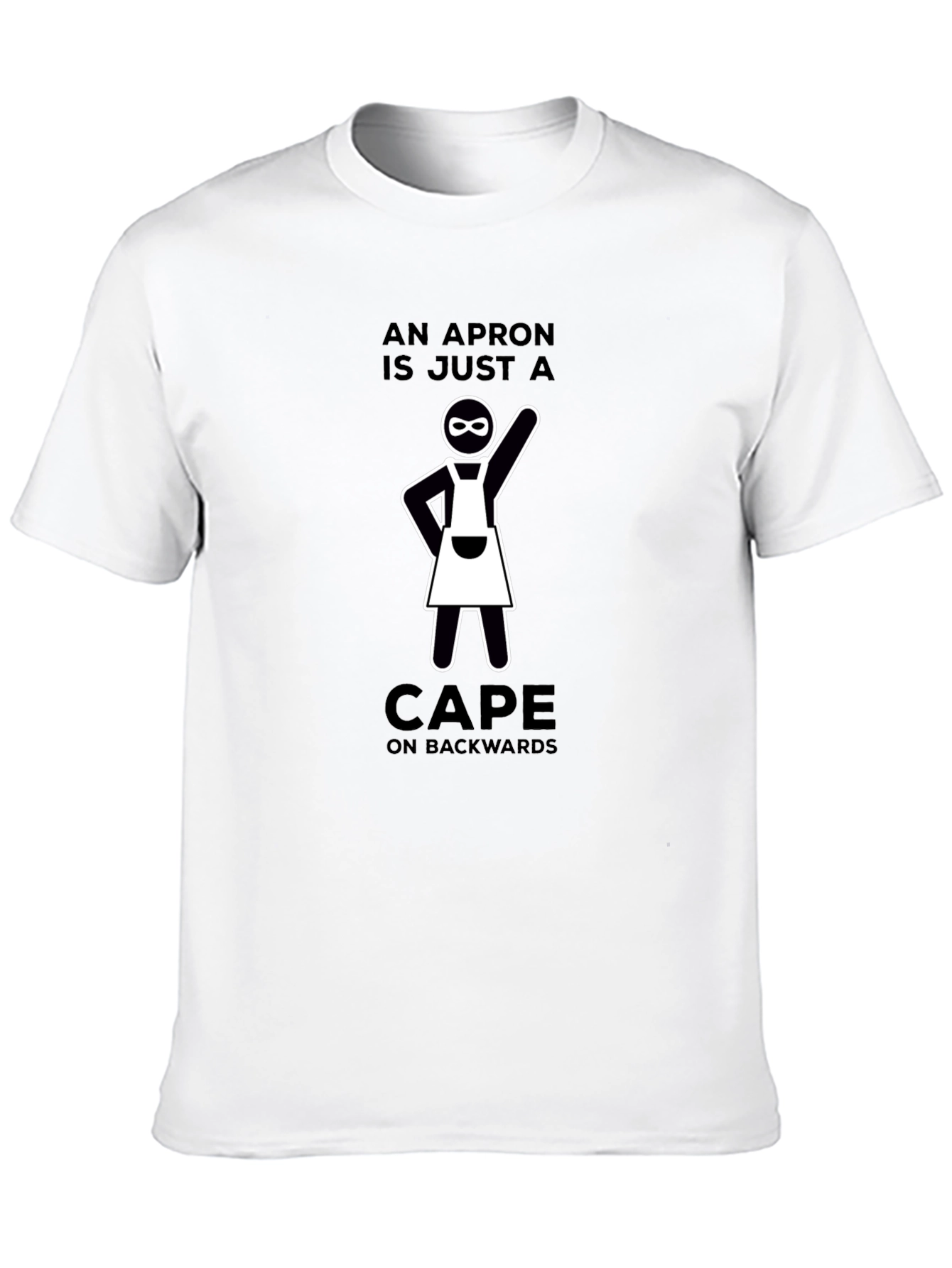 Black Funny Apron Cape Backwards T-Shirt view 10