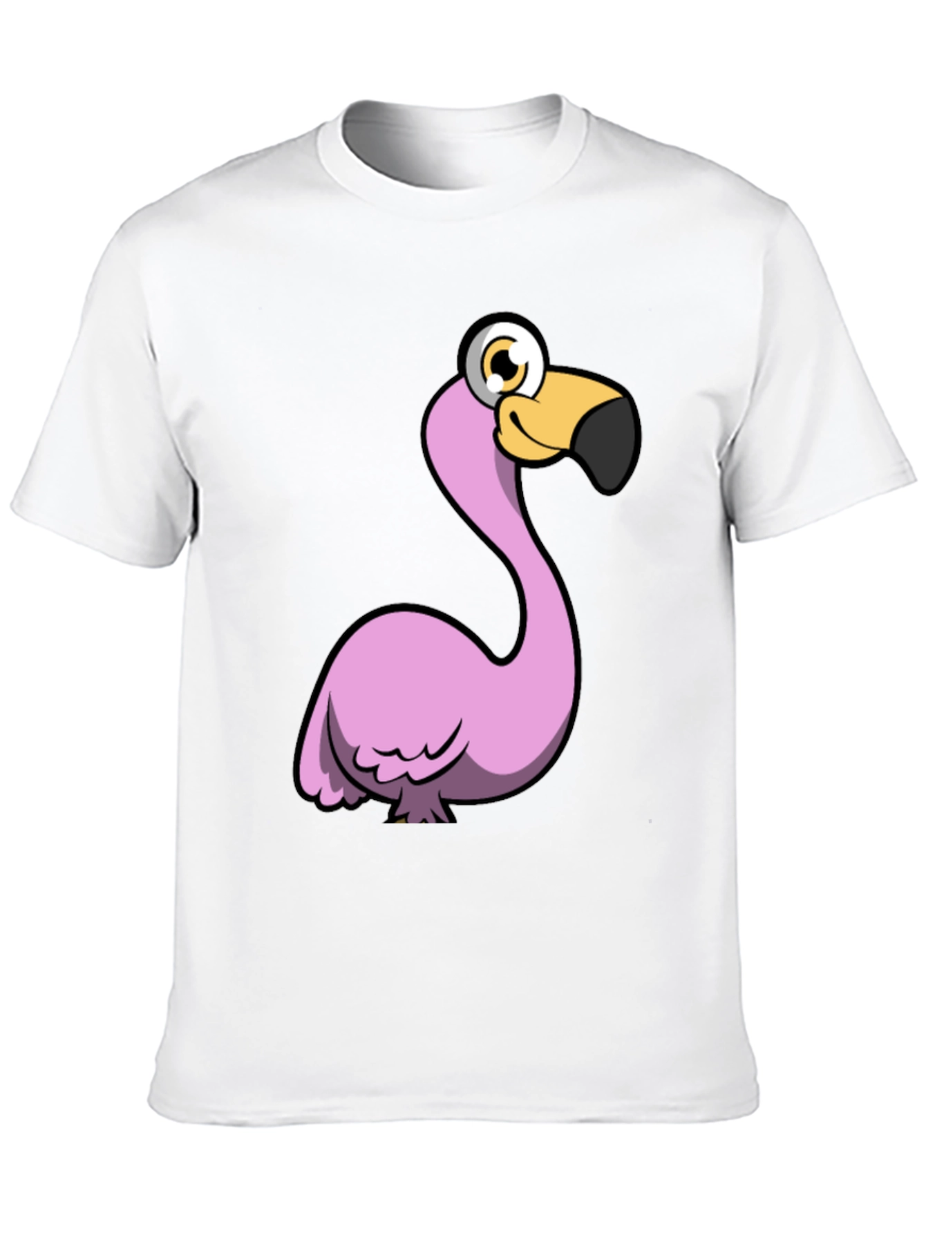 Black Funny Flamingo Graphic Tee - Black Cotton Shirt view 10