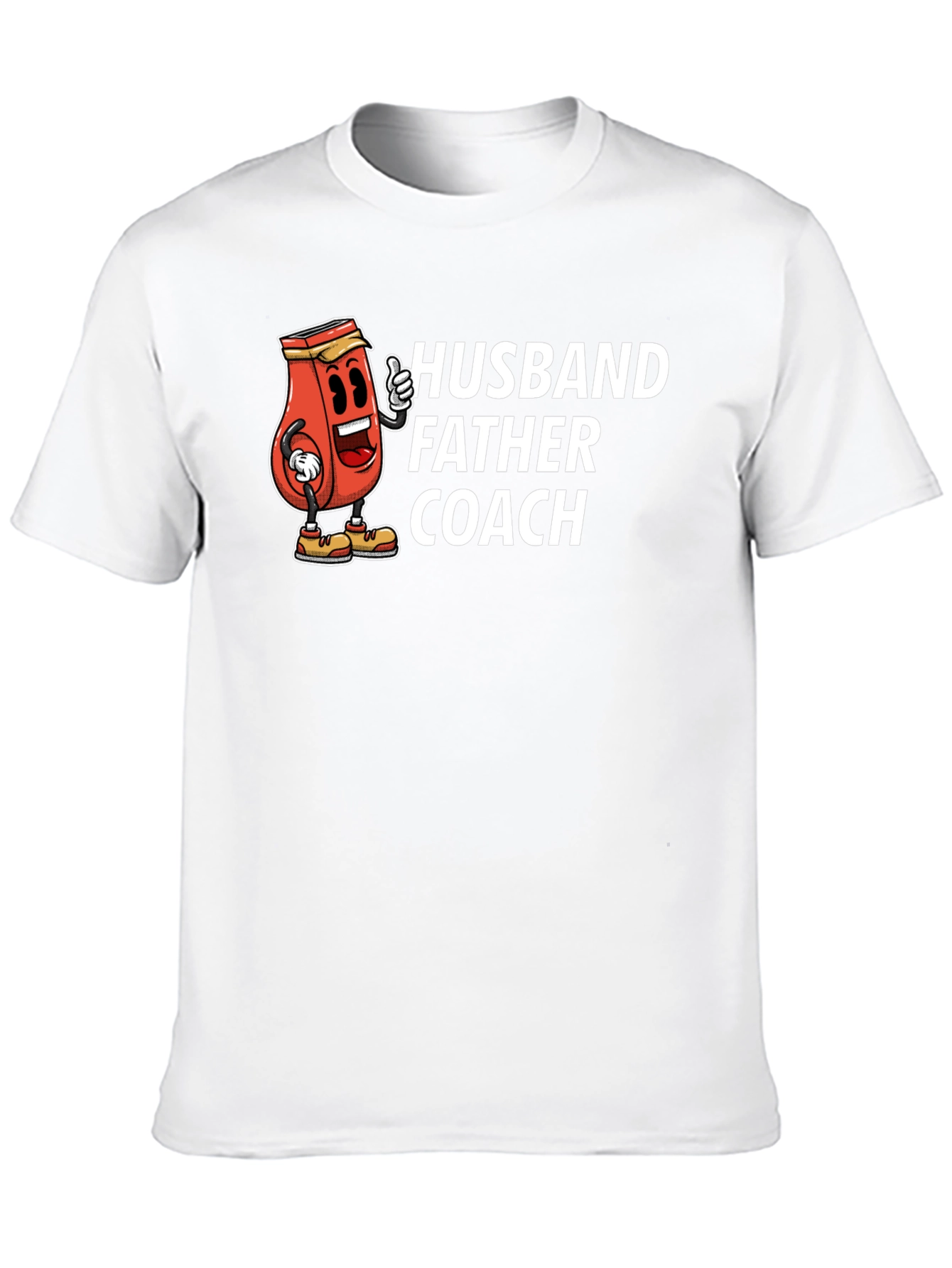 Black Husband Father Coach T-Shirt Funny Ketchup Cartoon Dad Tee view 10